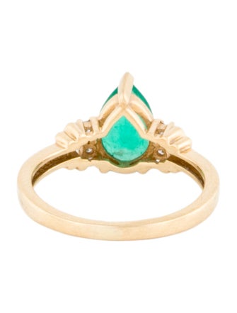 Ring 18K Diamond & Emerald Cocktail Ring