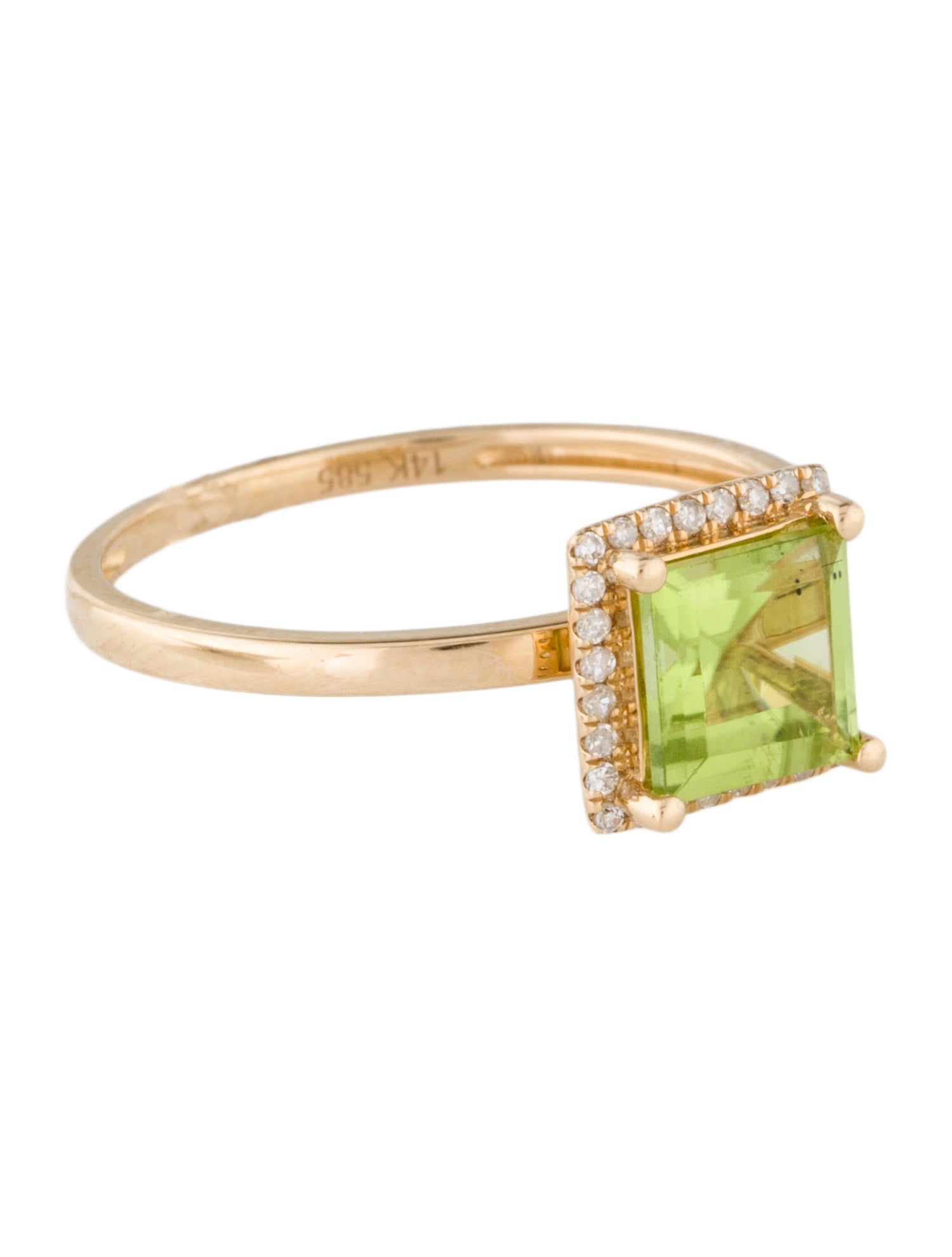 Ring 14K 1.19ctw Peridot & Diamond Cocktail Ring