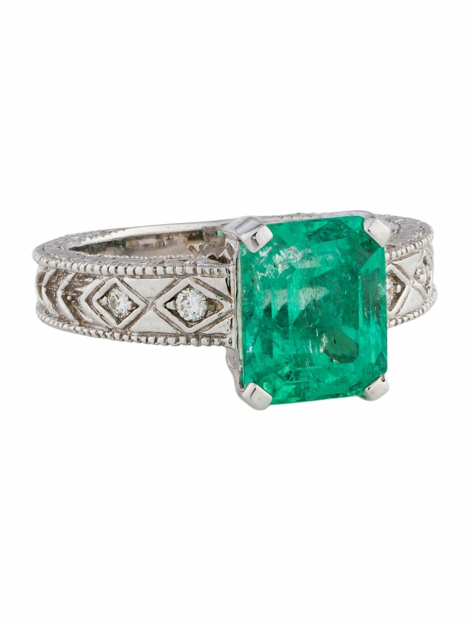 Ring 18K 3.58ct Colombian Emerald & Diamond Cocktail Ring