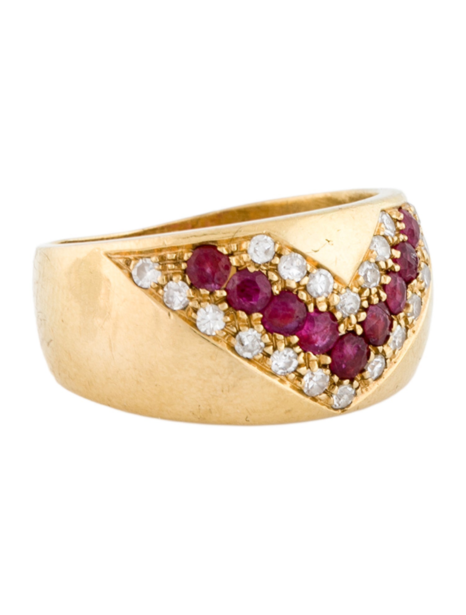 Ring 18K Diamond & Ruby Band
