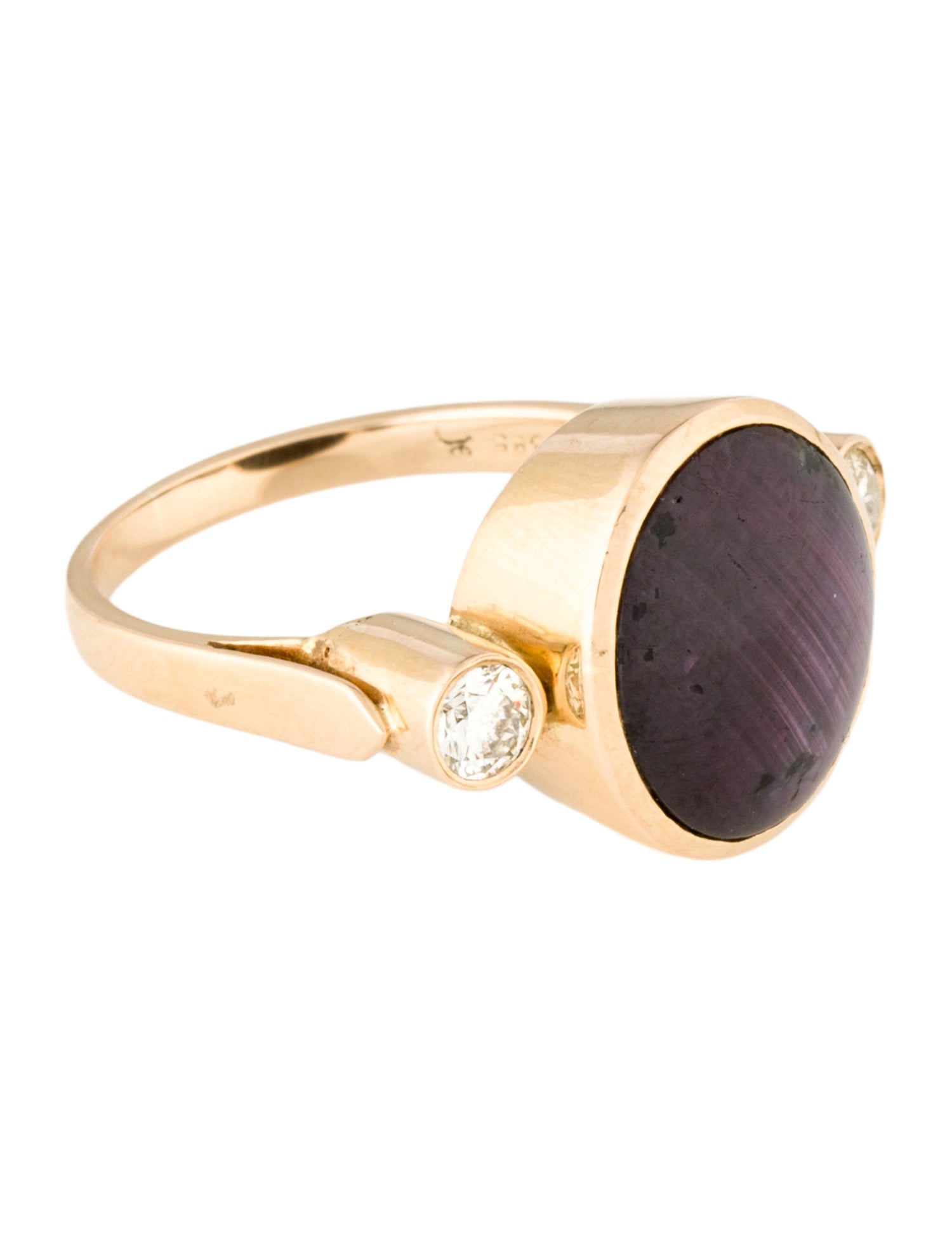 Ring 14K Star Ruby & Diamond Cocktail Ring