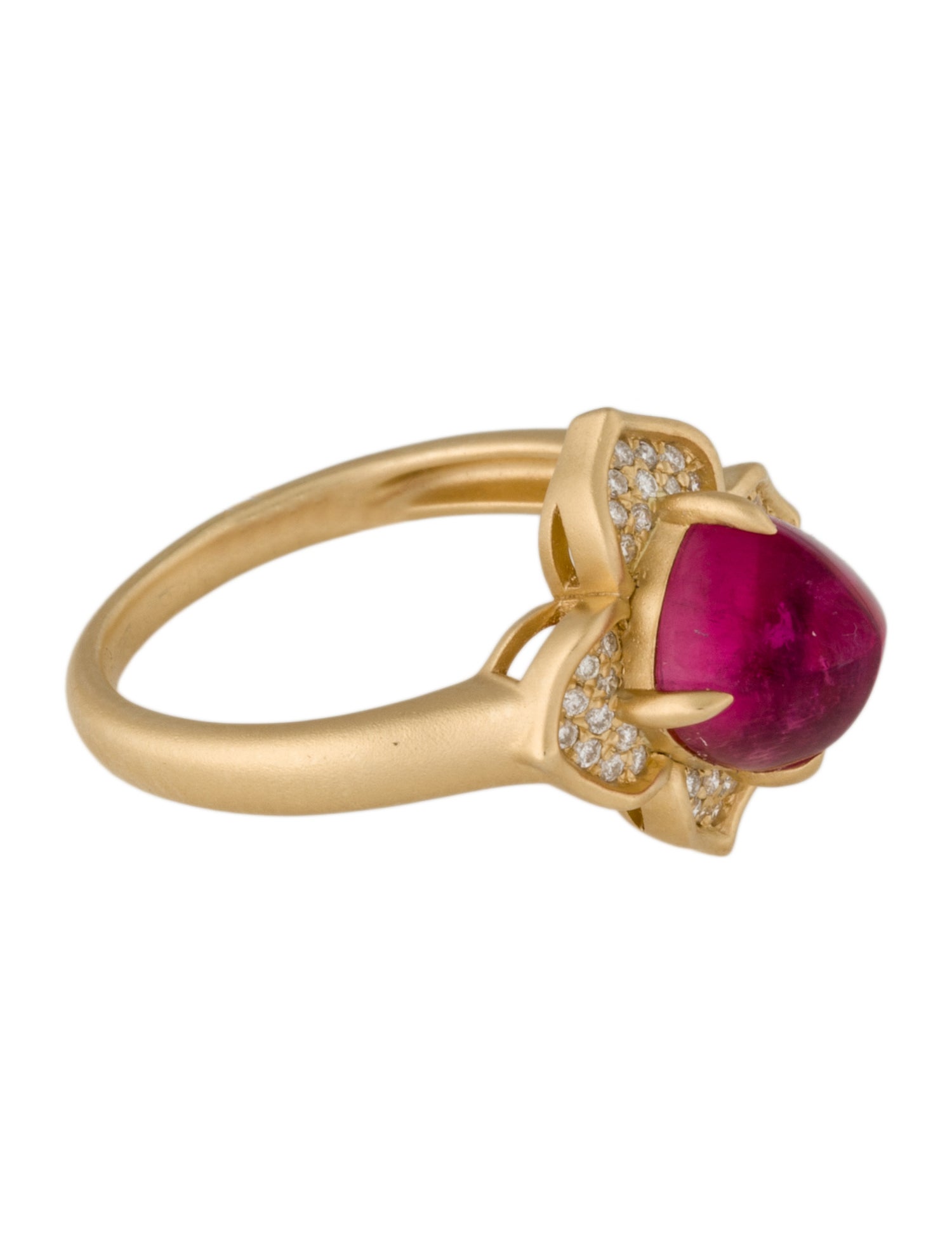 Ring 18K 2.28ct Rubellite Tourmaline & Diamond Cocktail Ring