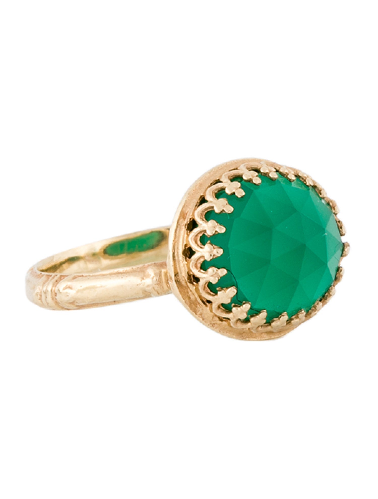 Ring 14K Dyed Chalcedony Cocktail