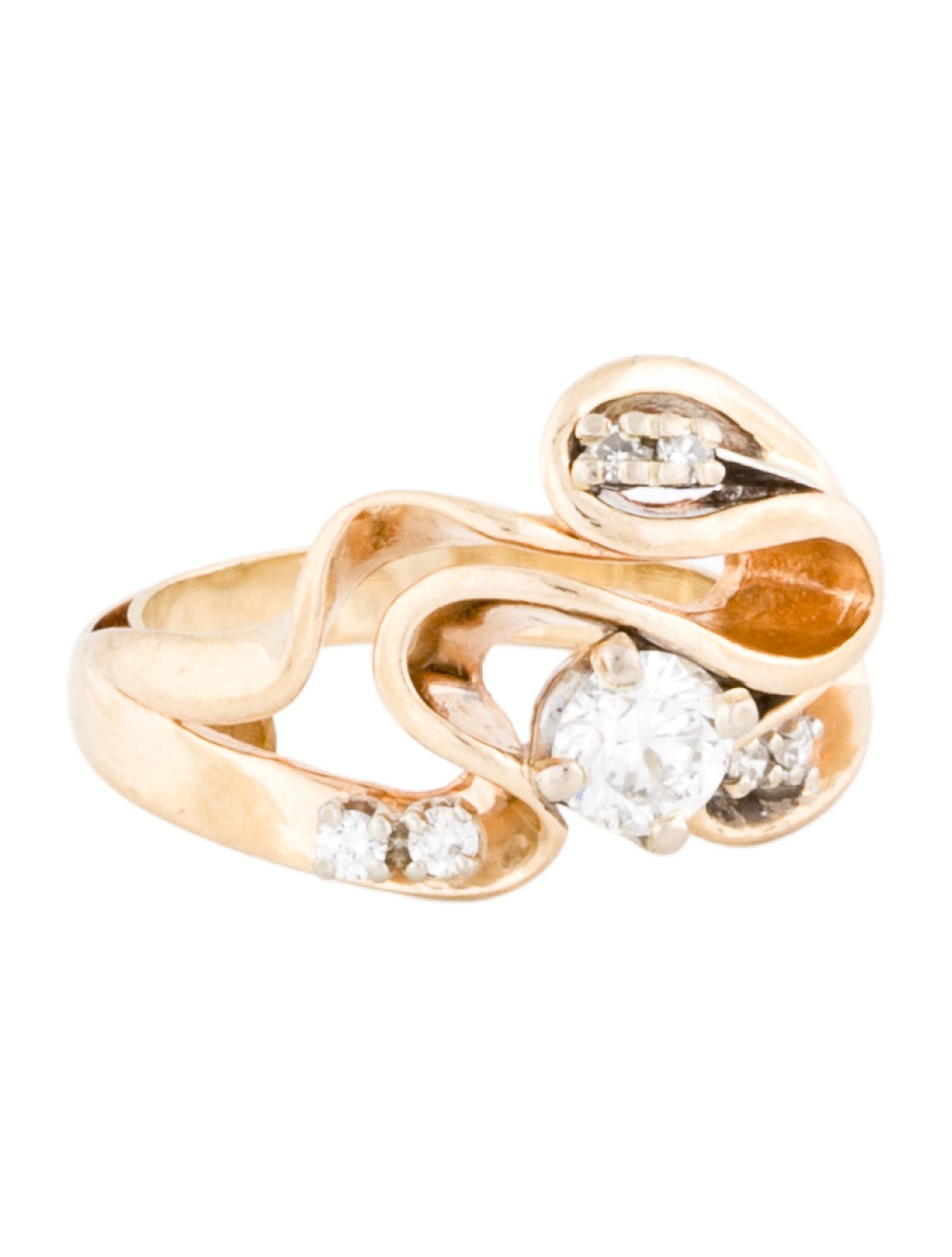 Ring 14K Diamond Ribbon Band