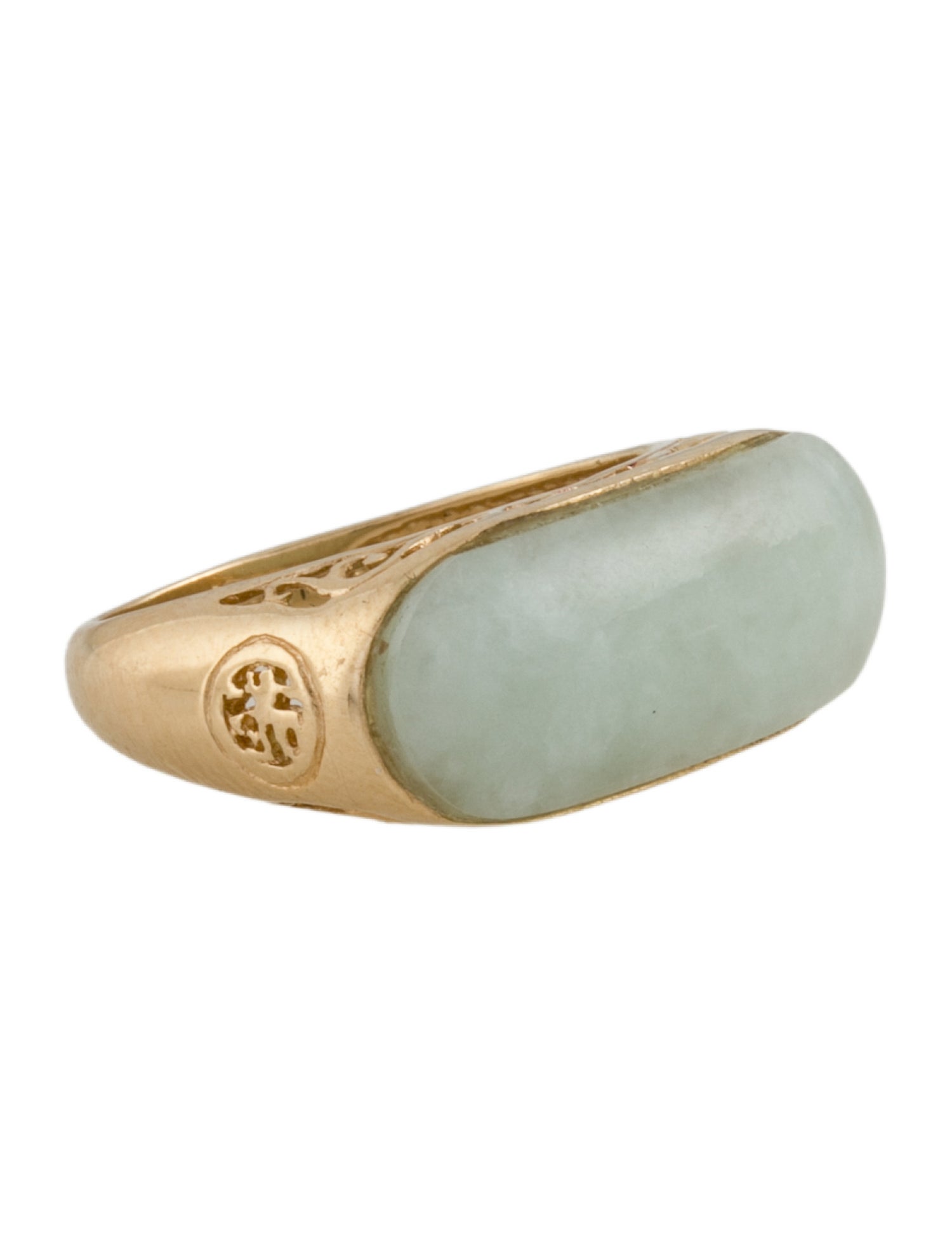 Ring 14K Jadeite Saddle Ring
