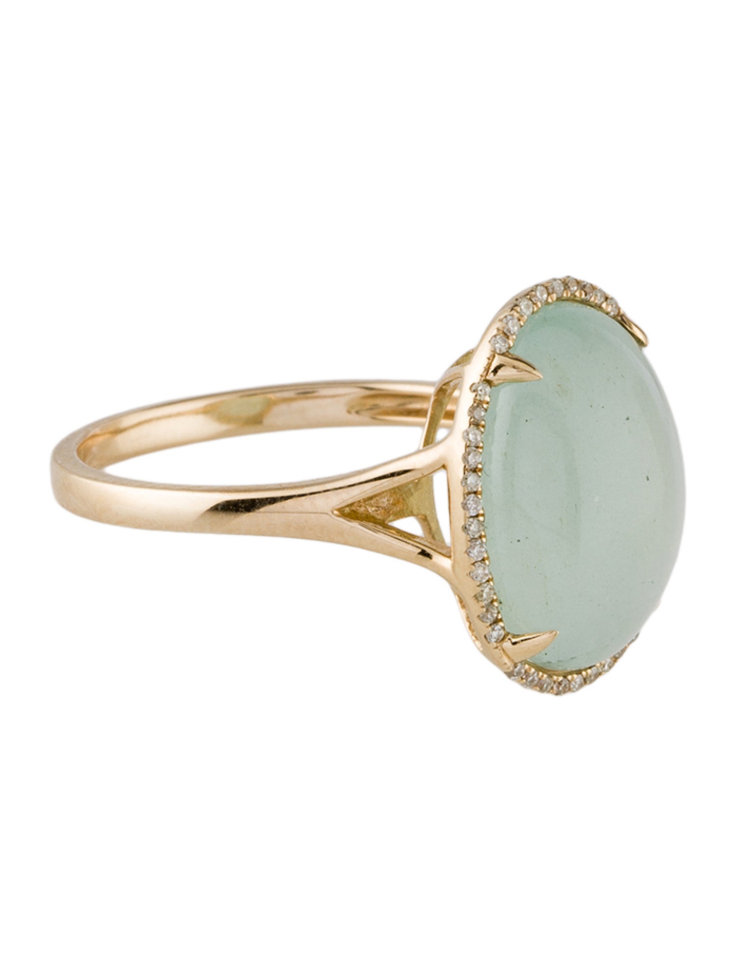 Ring 14K 5.44ct Aquamarine & Diamond Cocktail Ring - Cocktail Ring