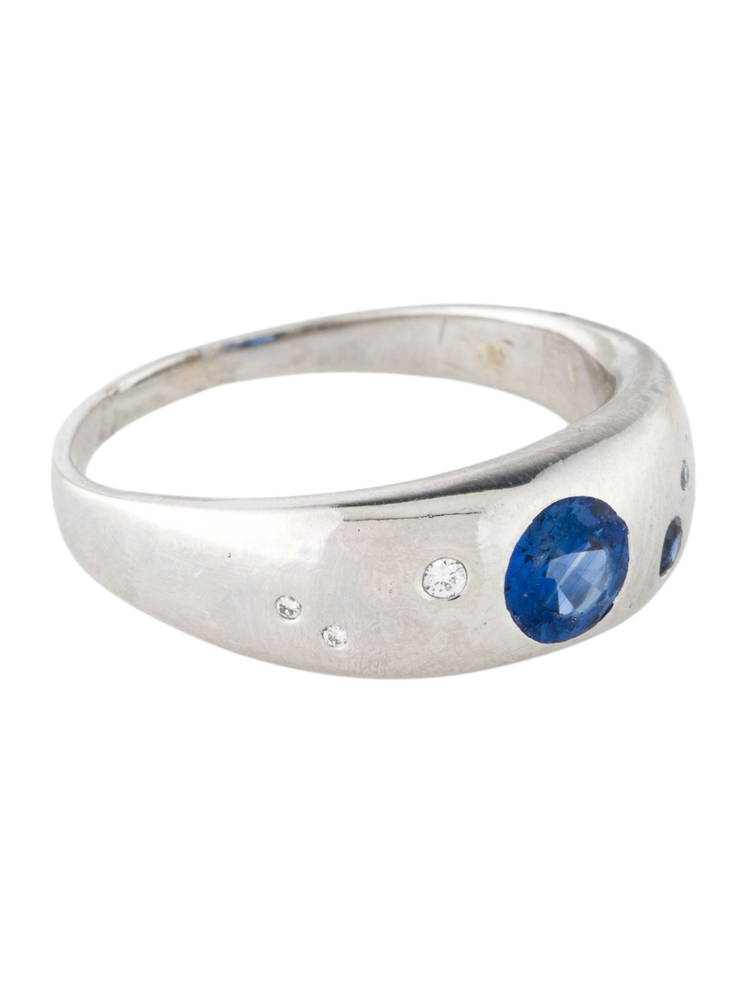 Ring Platinum Sapphire & Diamond Band