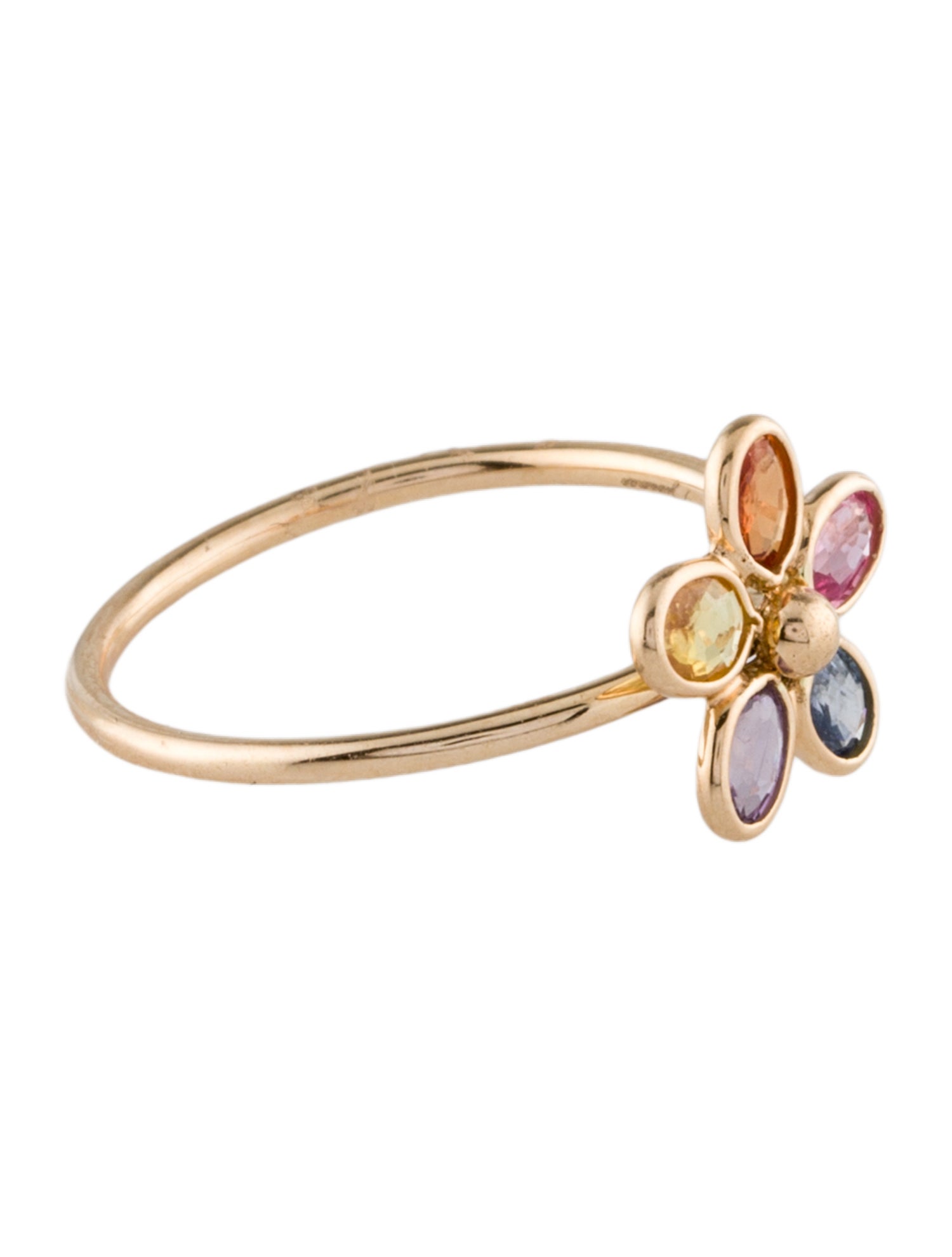 Jewelmak 14K Sapphire Flower Cocktail Ring