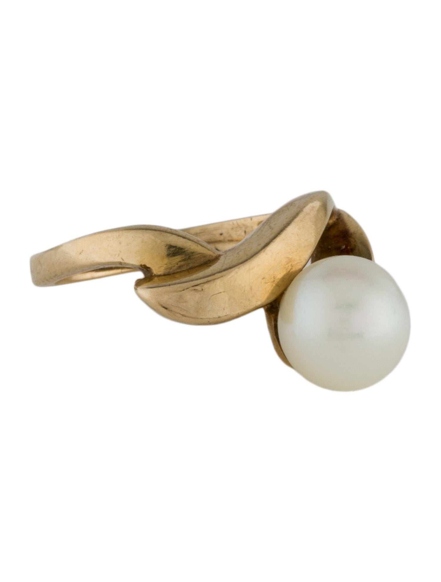 Ring 14K Pearl Solitaire Cocktail Ring