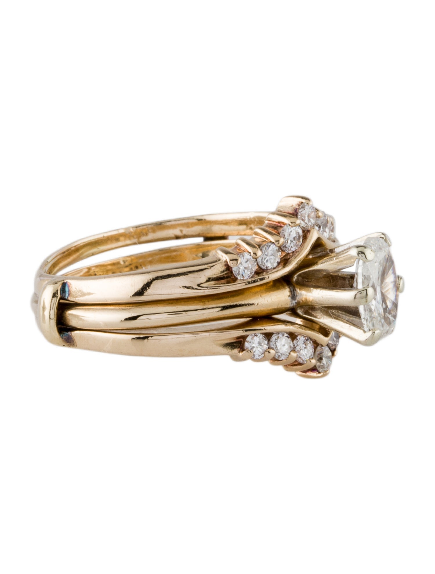 Engagement Ring 14K Diamond Wedding Set