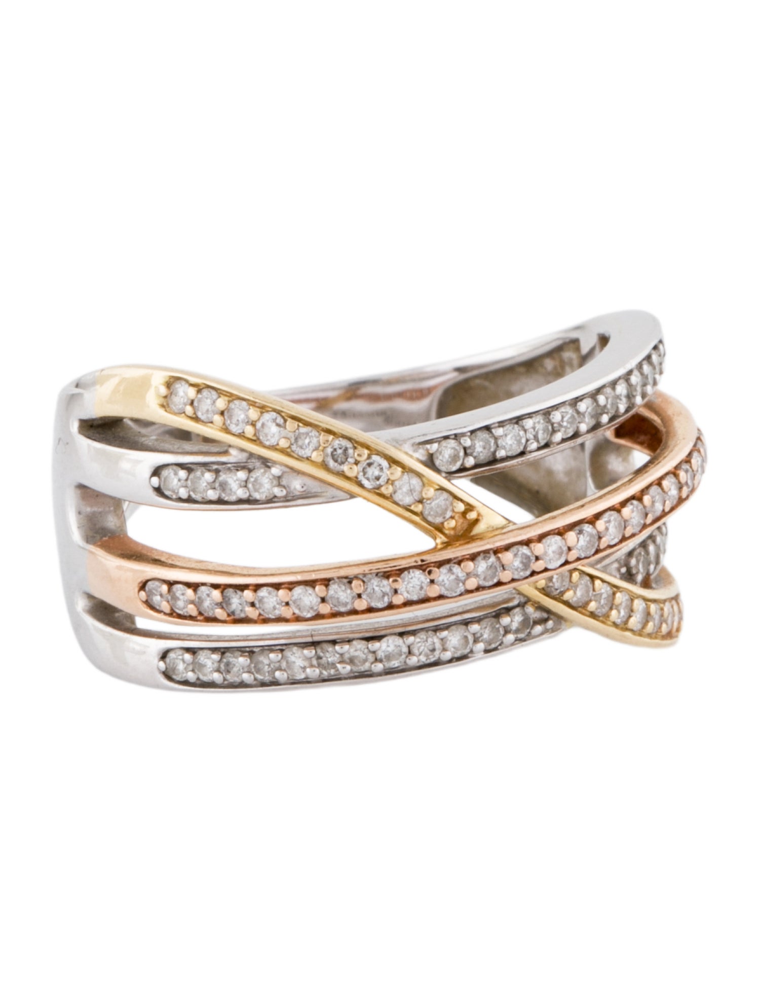 Ring 14K Diamond Tricolor Ring