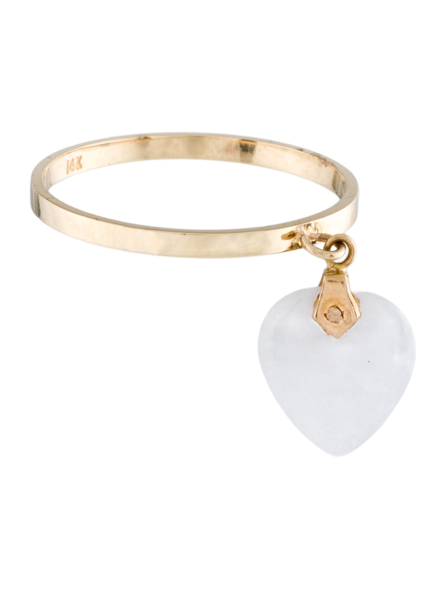 Ring 14K Jadeite Heart Fidget Cocktail Ring