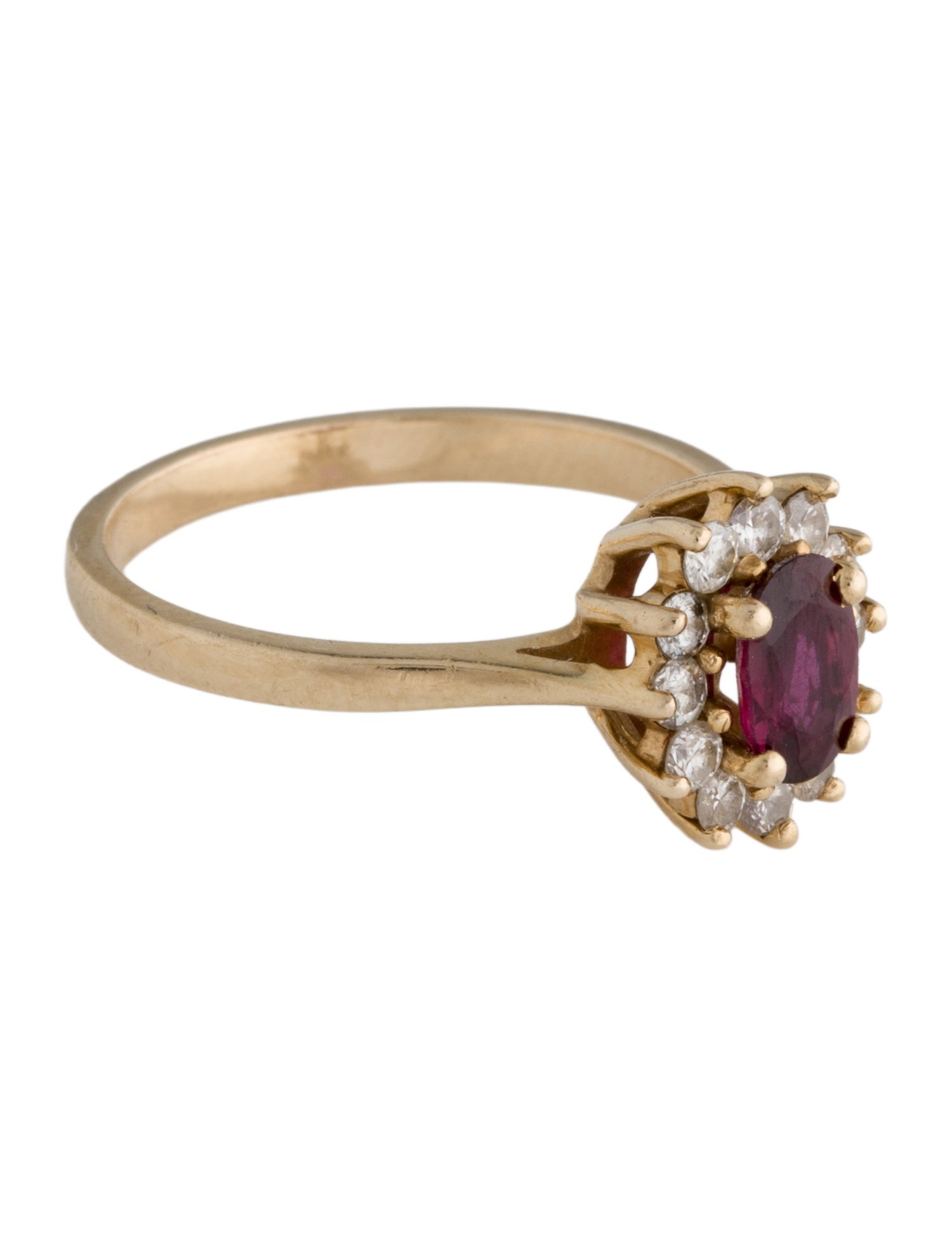 Ring 14K Ruby & Diamond Cocktail Ring