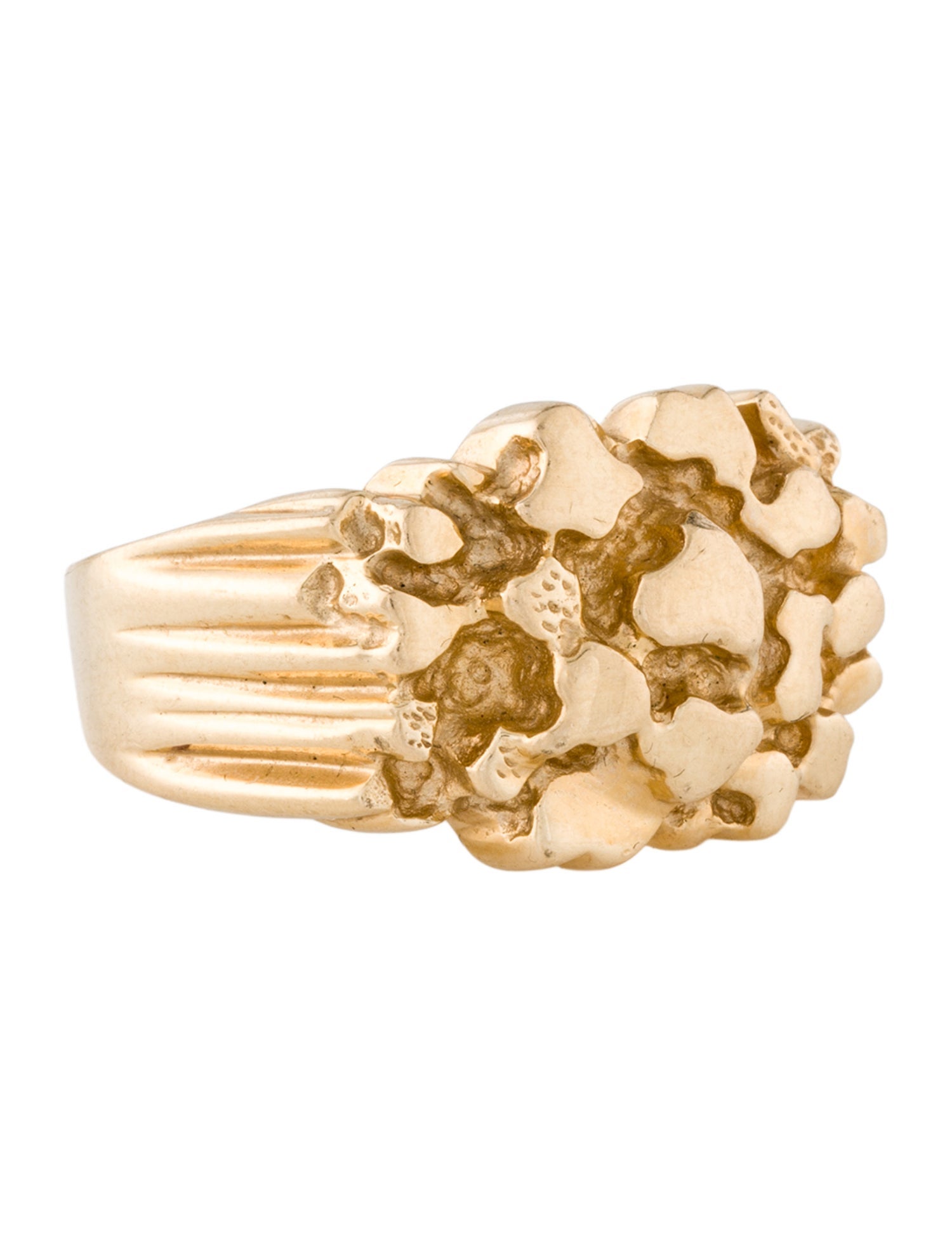 Ring 14K Gold Nugget Cocktail