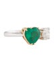Ring Oscar Friedman 18K 1.00ct Diamond & Emerald Toi et Moi Cocktail Ring