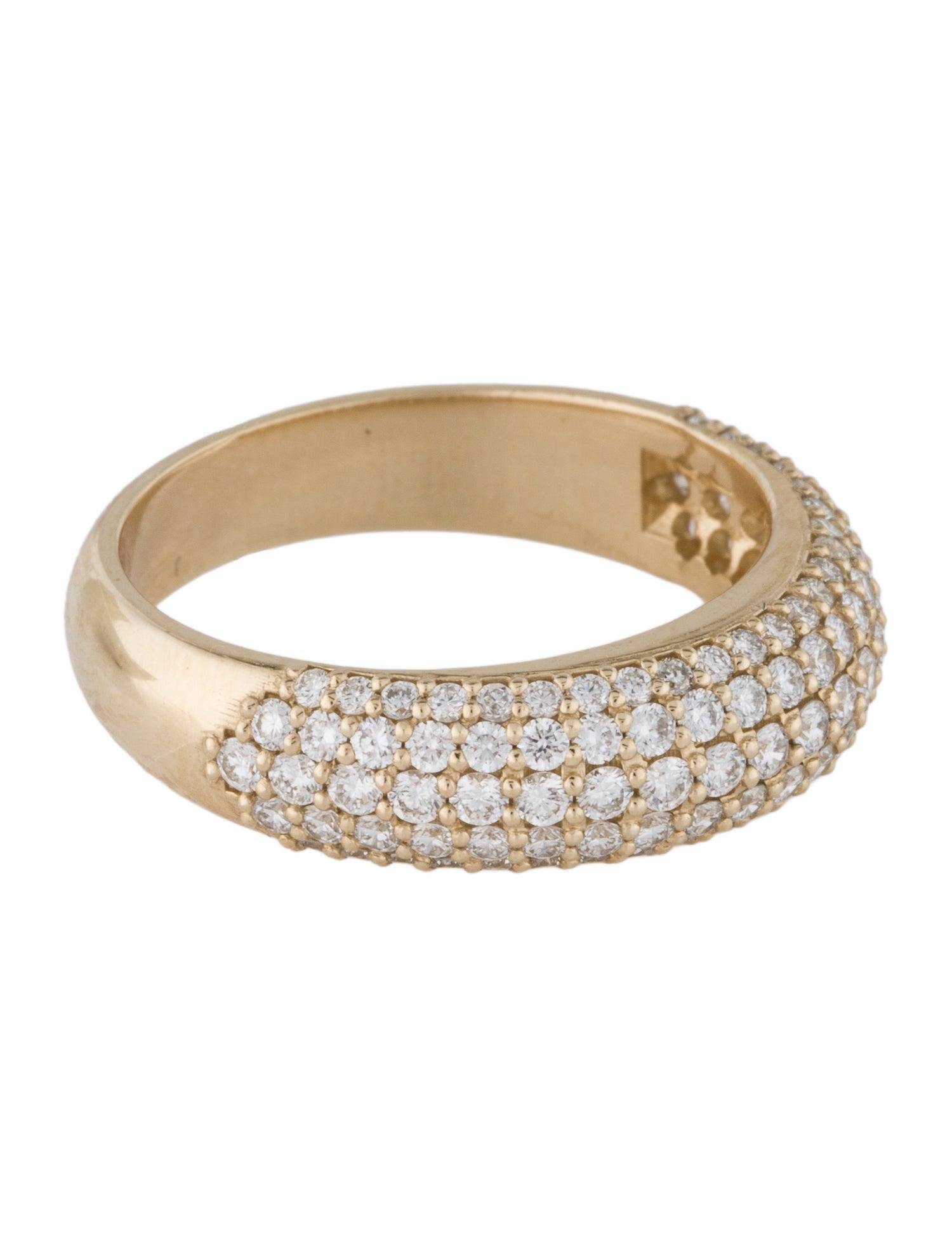 Ring 14K 1.03ctw Diamond Pave Domed Band
