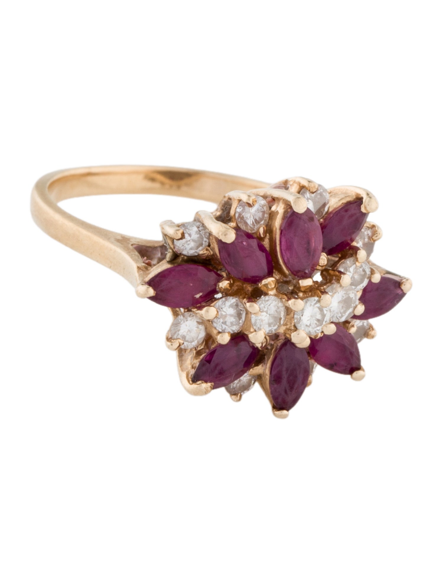 Ring 14K 1.10ctw Ruby & Diamond Cocktail Ring