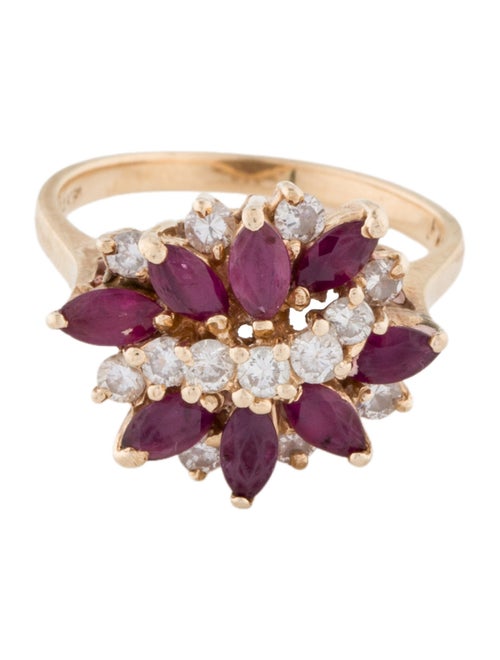 Ring 14K 1.10ctw Ruby & Diamond Cocktail Ring