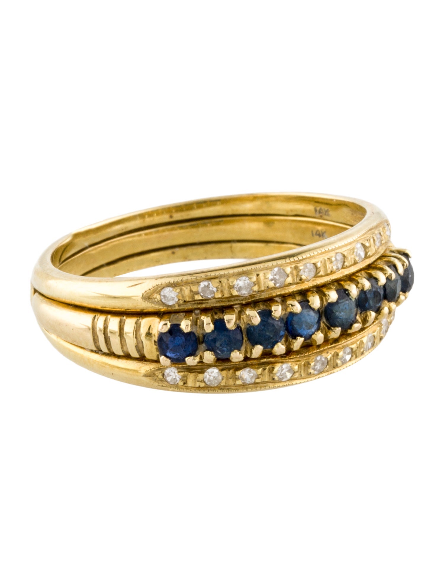 Ring 14K Sapphire & Diamond Set