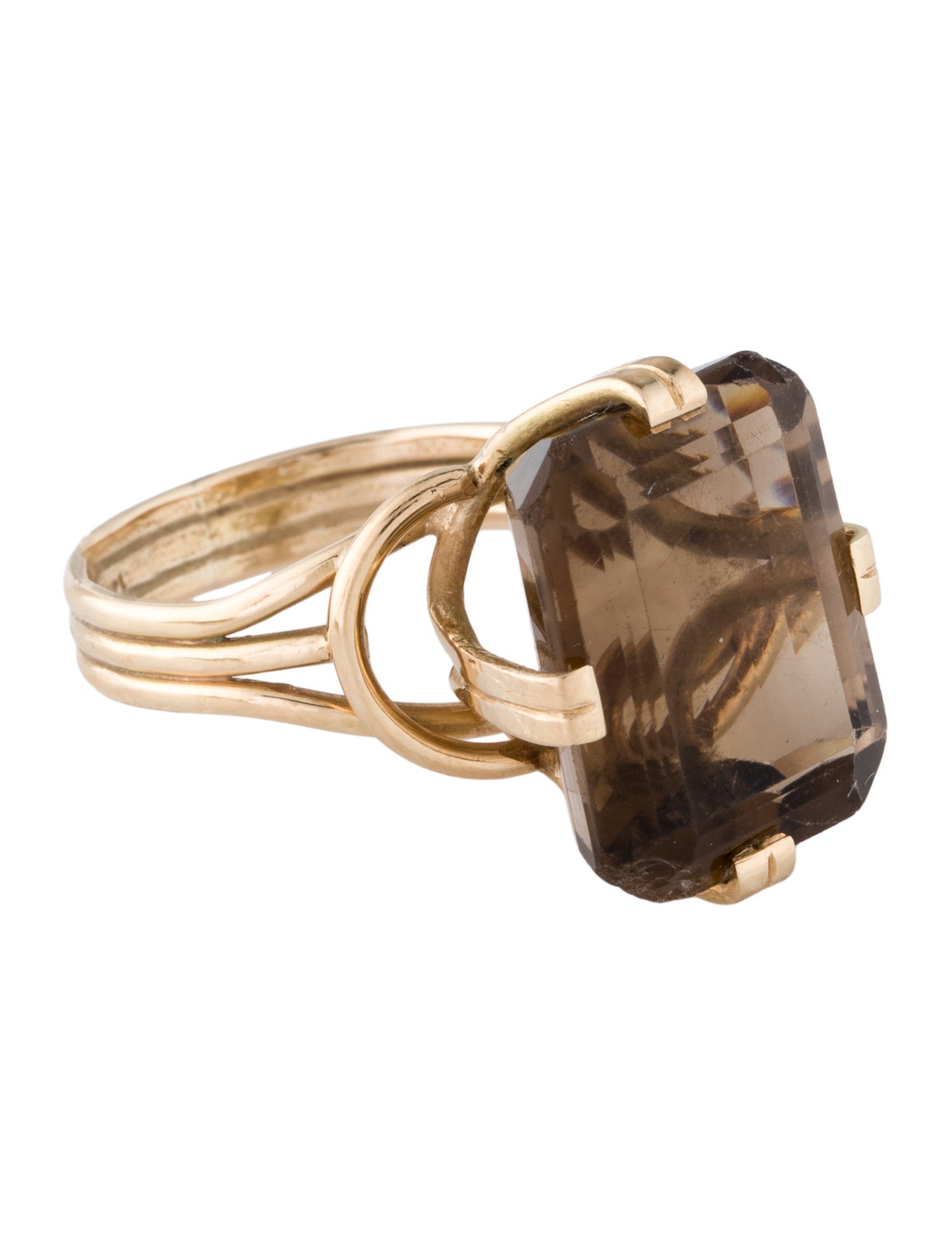 Ring 14K Smoky Quartz Cocktail Ring