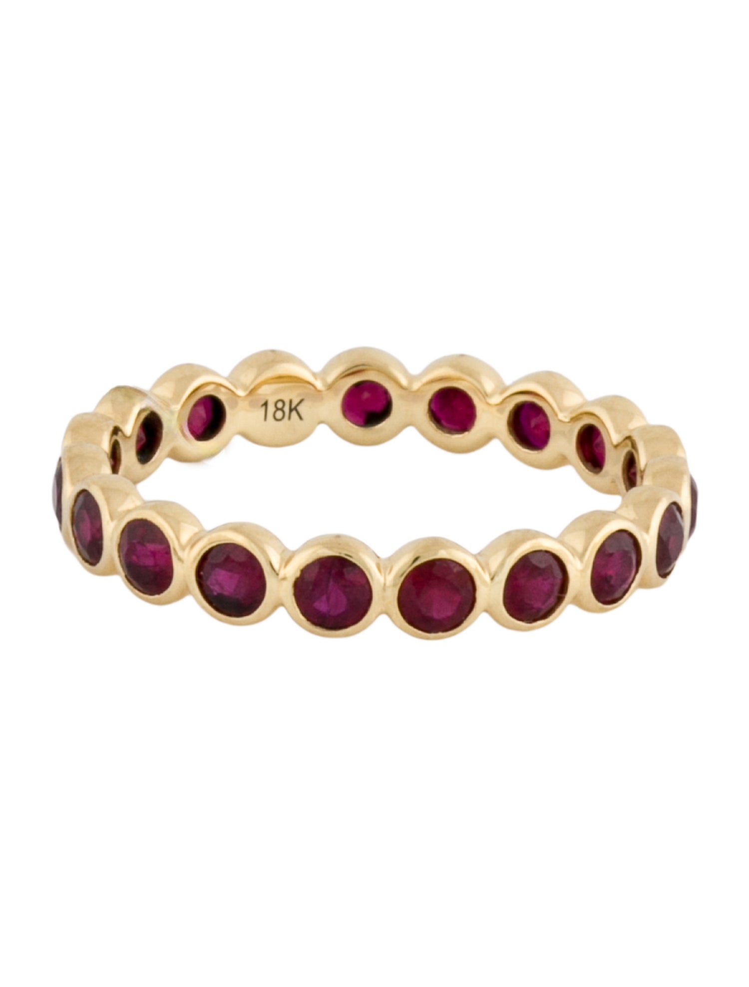Ring 18K Ruby Bezel Eternity Band