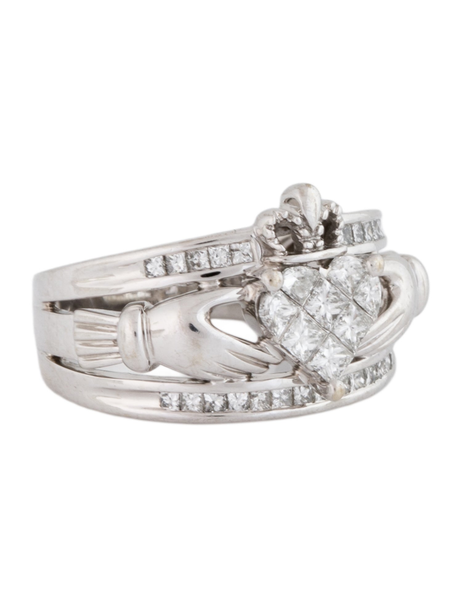 Ring 14K Diamond Claddagh Engagement