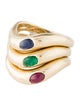 Ring 14K Ruby, Sapphire & Emerald Stacking Ring Set