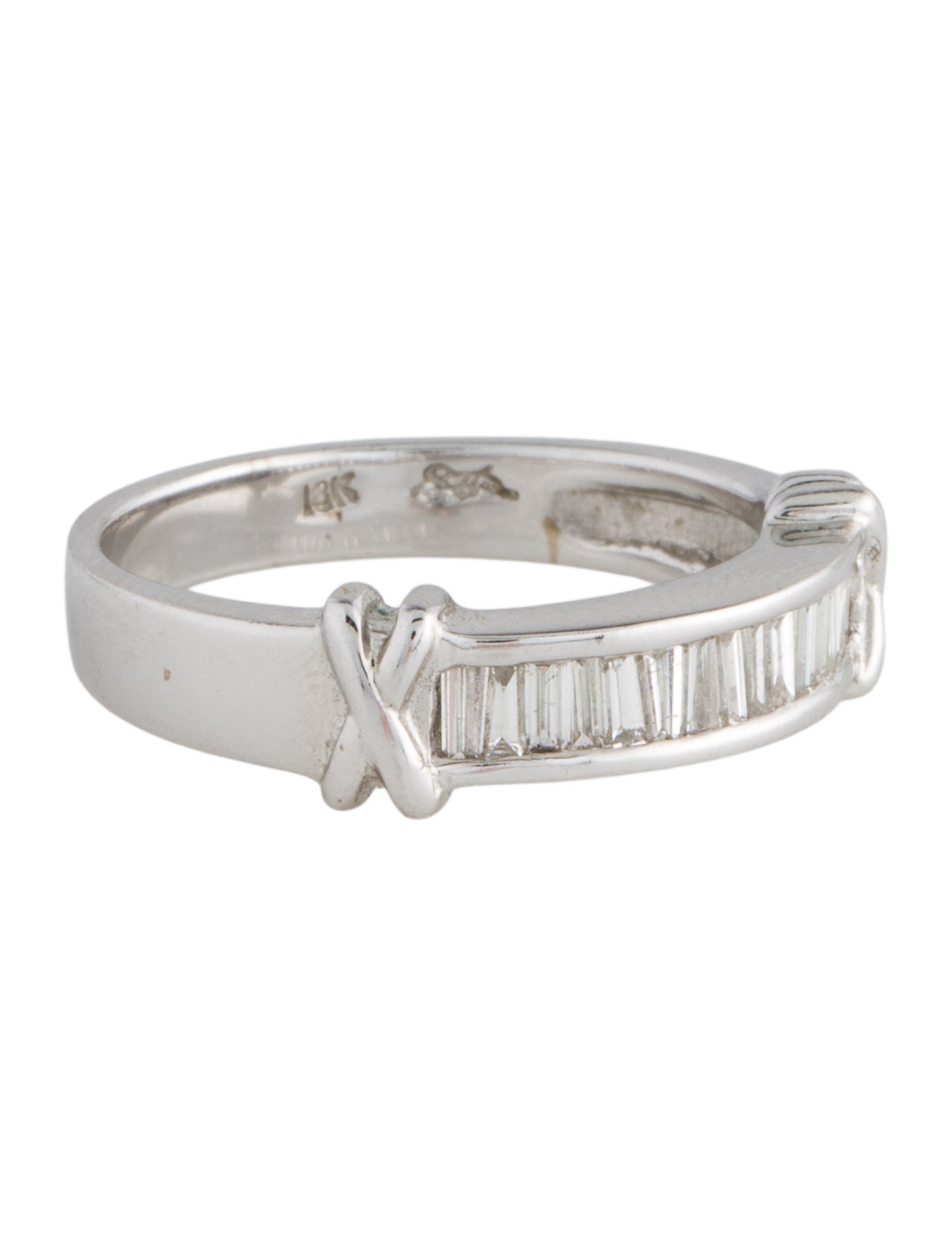 Ring 18K Diamond Double X Band