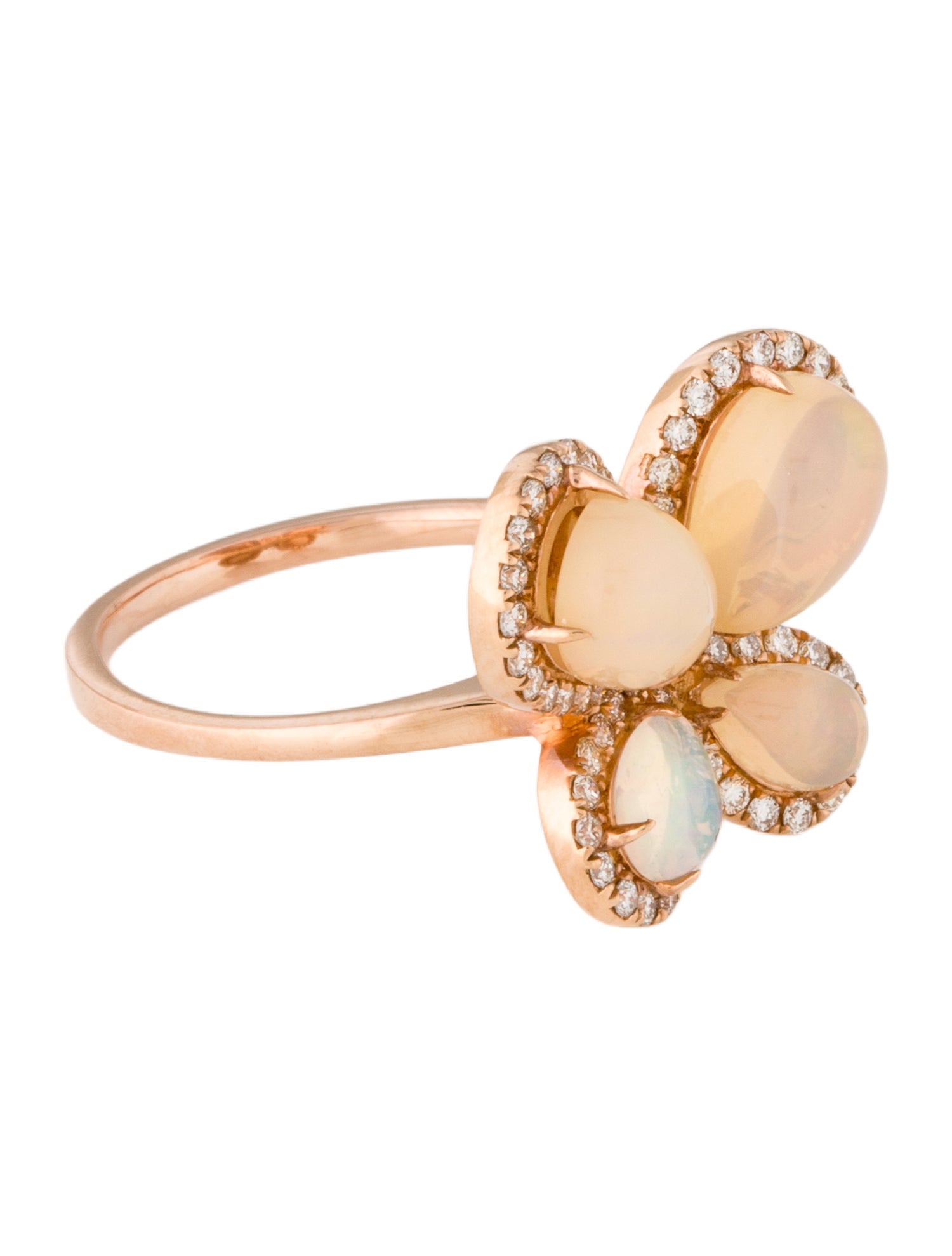 Le Vian 14K 1.82ctw Opal & Diamond Butterfly Cocktail Ring