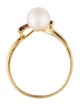 Ring 14K Pearl & Ruby Cocktail Ring