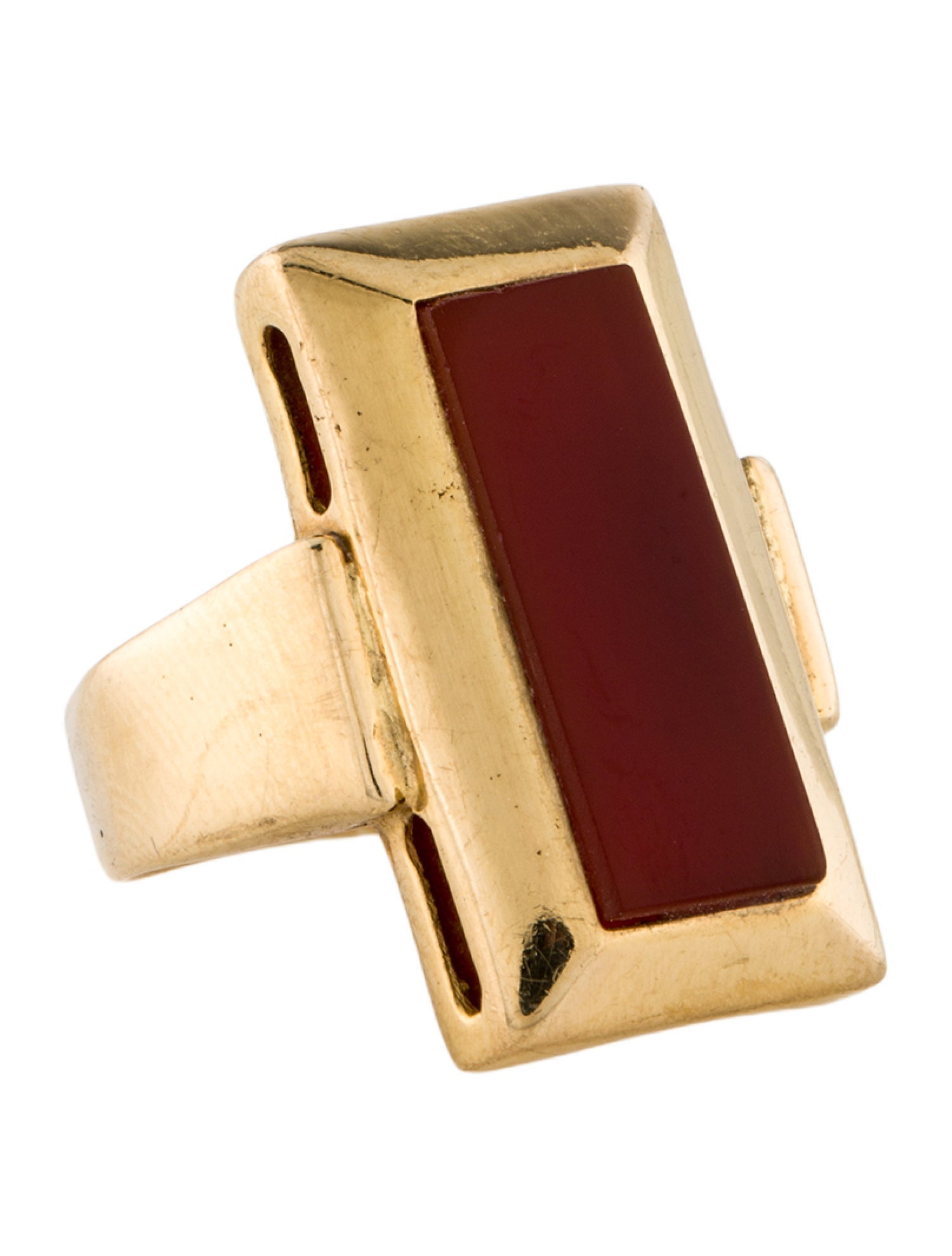 Ring Vintage 18K Carnelian Cocktail