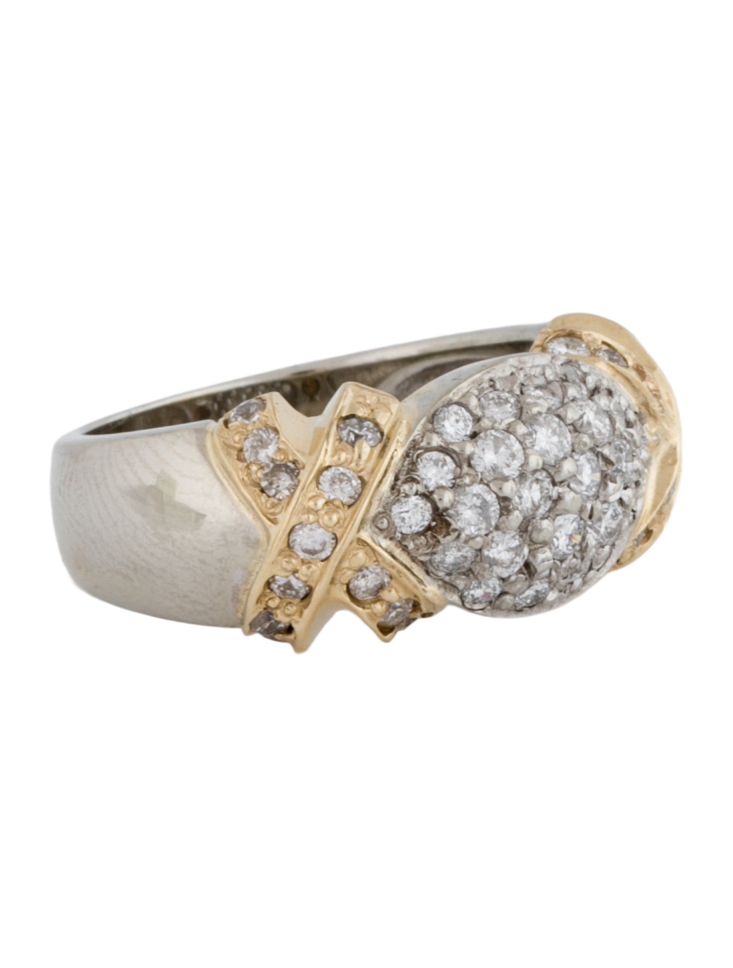Ring 14K Diamond 'X' Band
