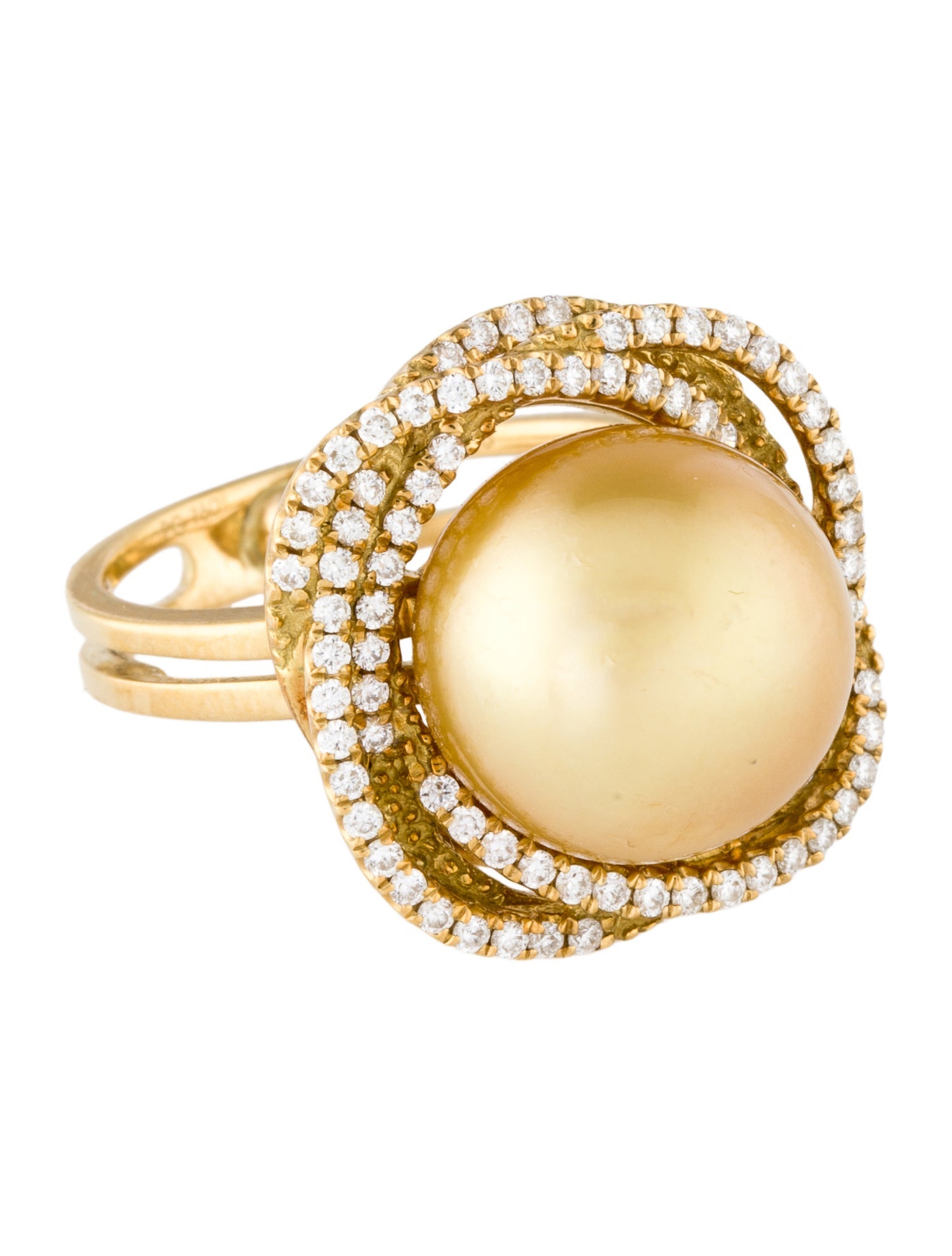 Ring 18K Pearl & Diamond Cocktail Ring