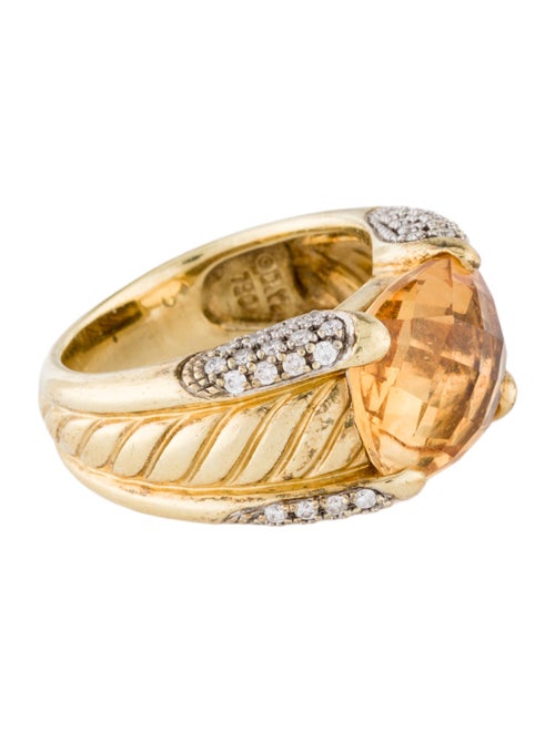 David Yurman 18K Citrine & Diamond Cocktail Ring