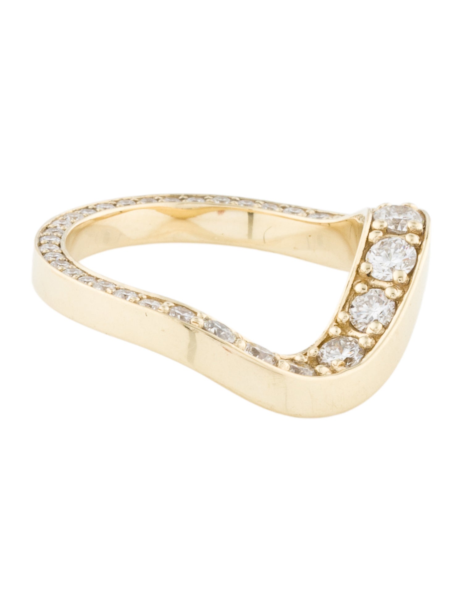 Ring 14K Diamond Wavy Band Ring