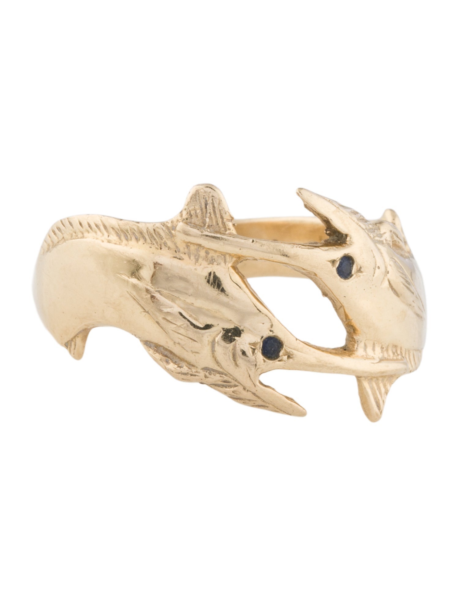 Ring 14K Sapphire Fish Band