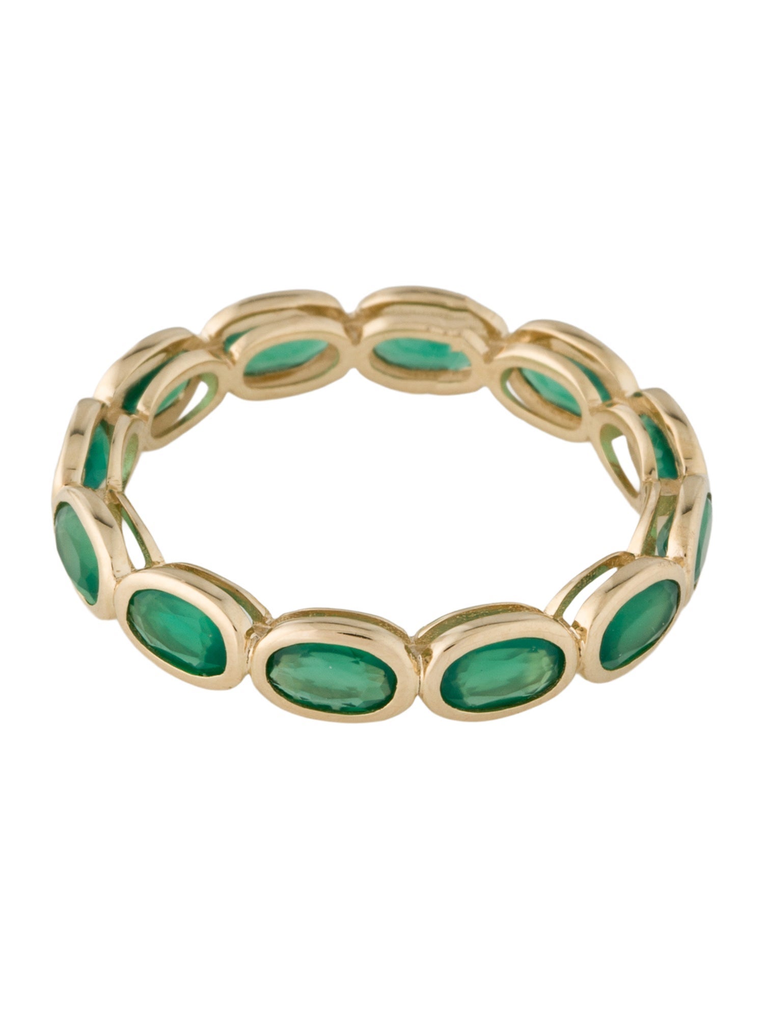 Ring 14K 2.16ctw Dyed Chalcedony Eternity Band