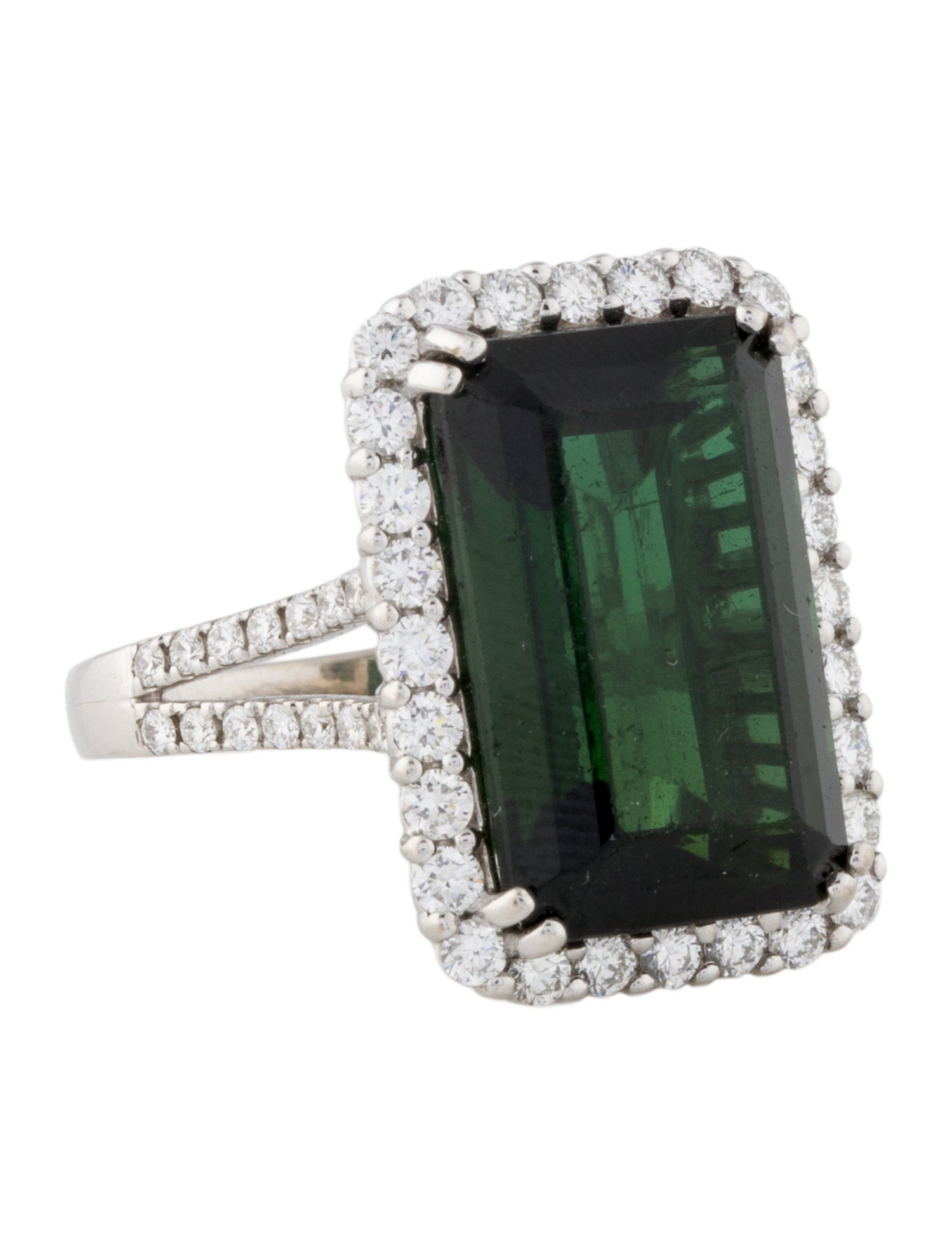 Ring 18K 9.78ct Tourmaline & Diamond Cocktail Ring