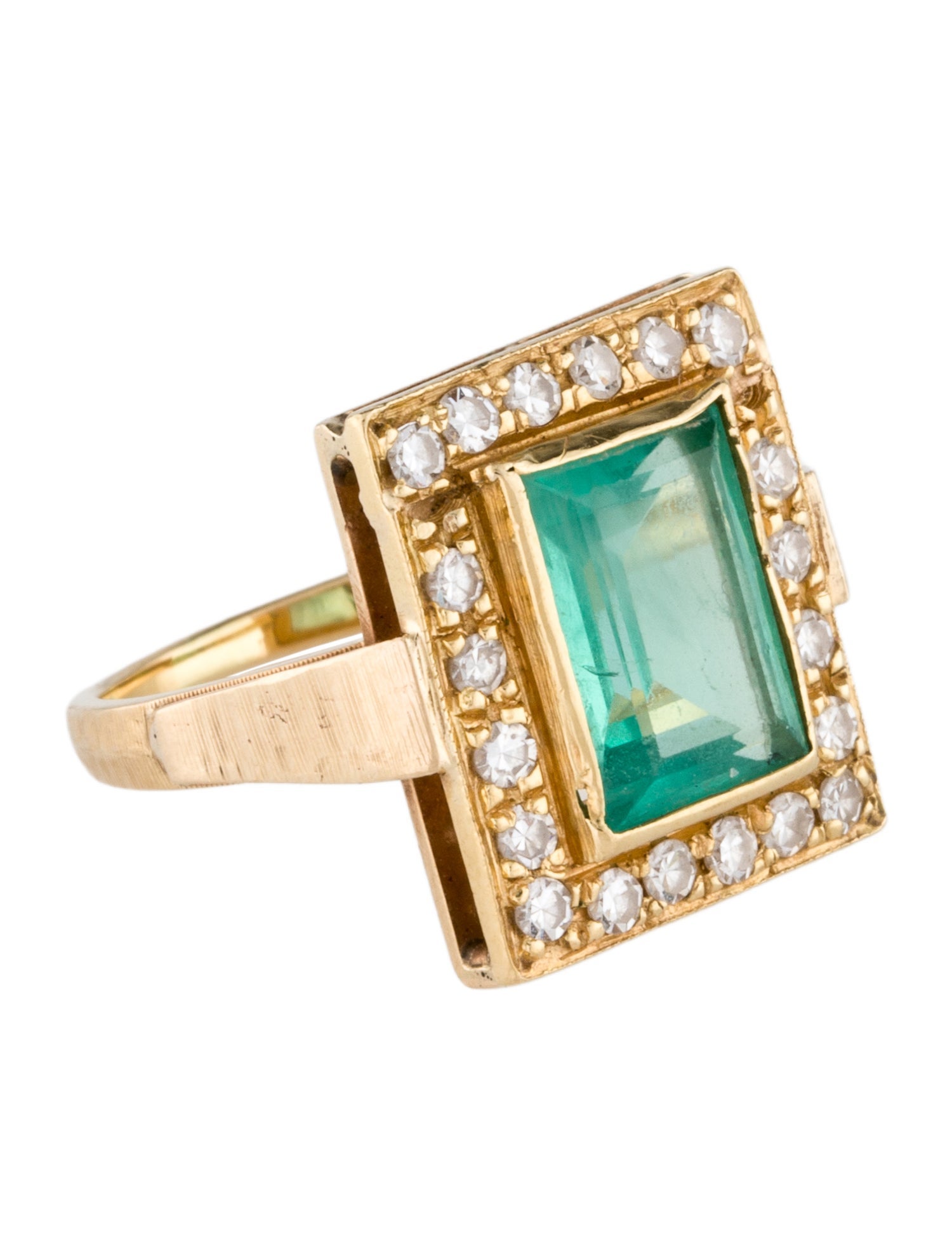 Ring 18K 2.01ct Emerald & Diamond Cocktail Ring