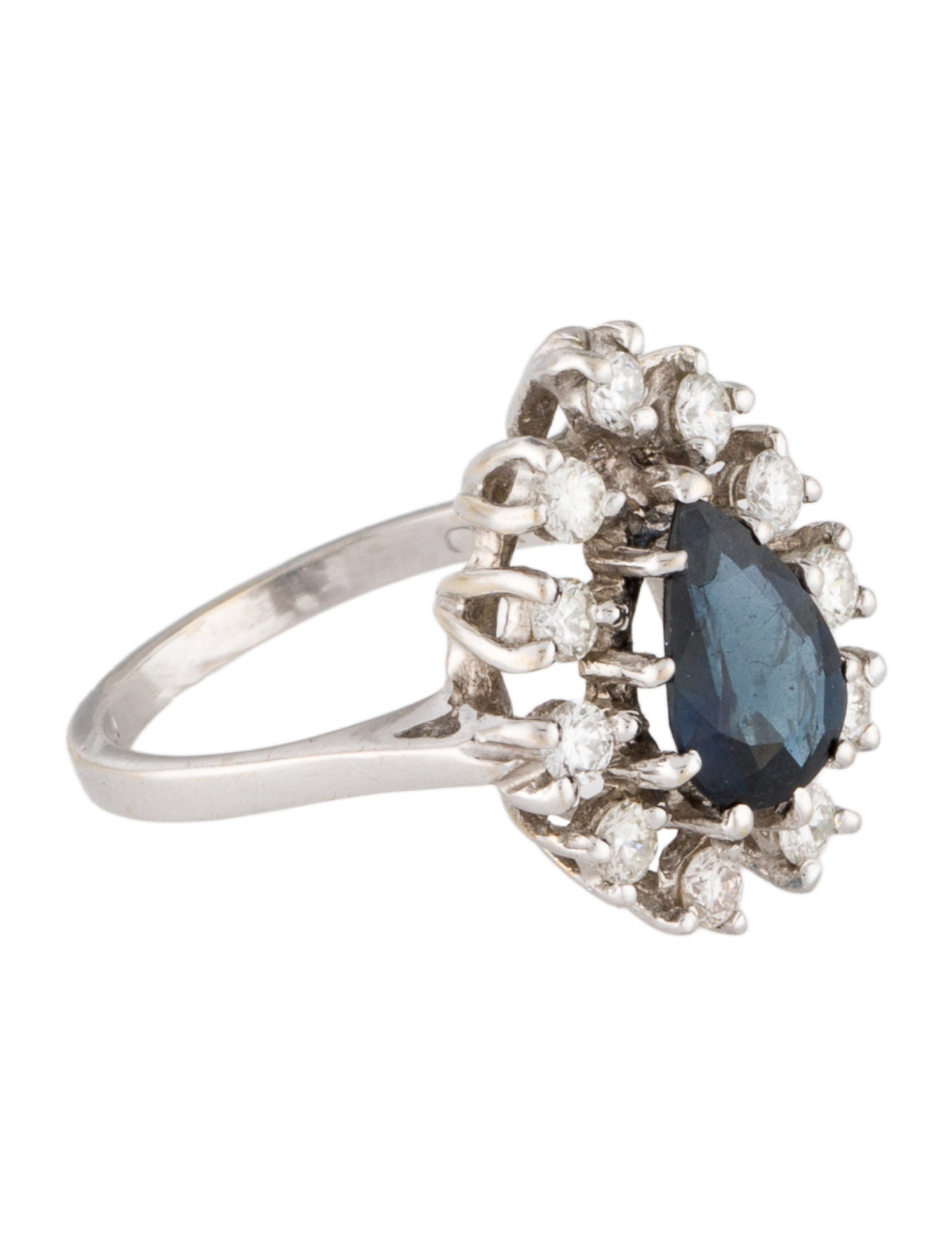 Ring 18K 1.12ct Sapphire & Diamond Cocktail Ring