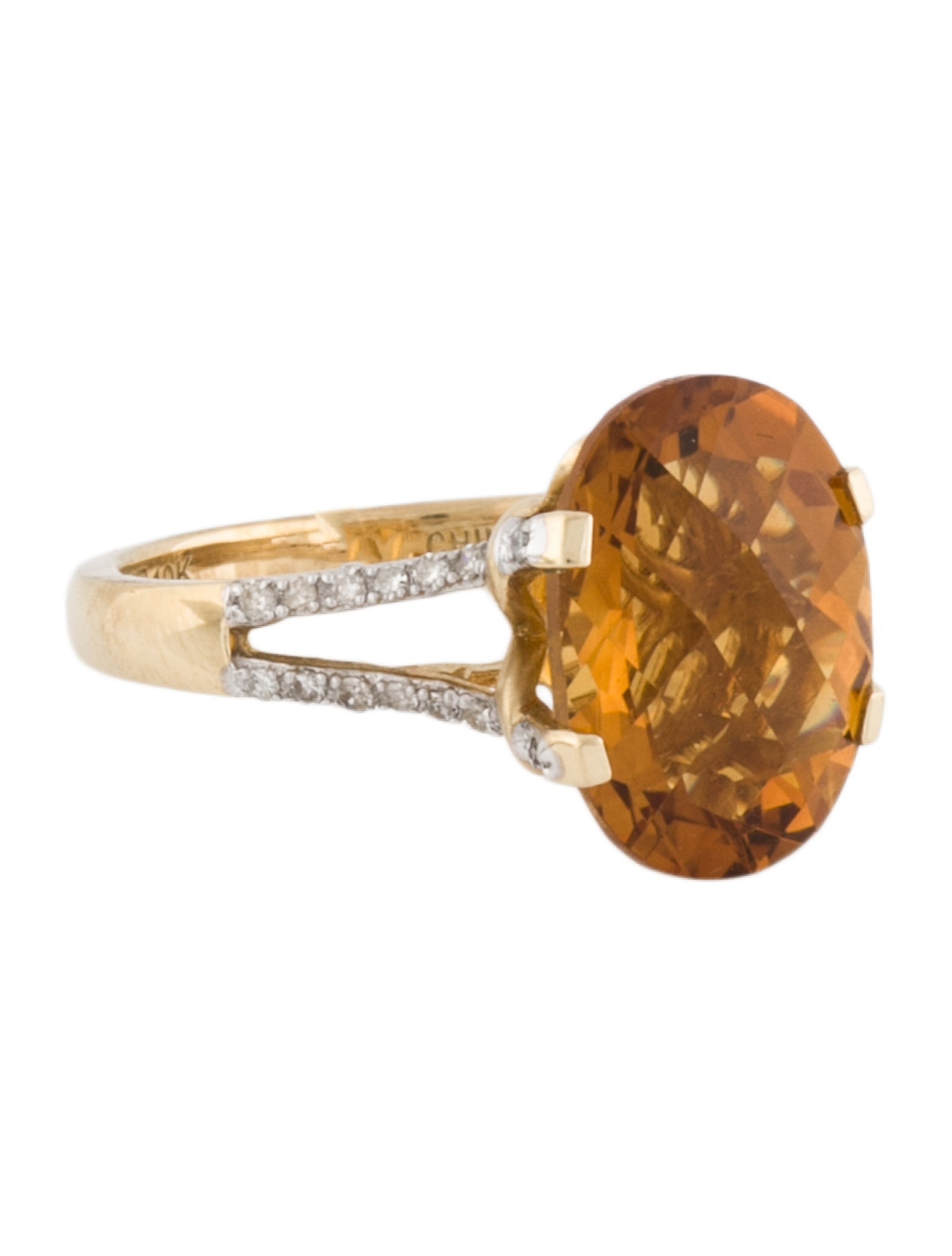 Ring 6.00ct Oval Citrine & Diamond Ring