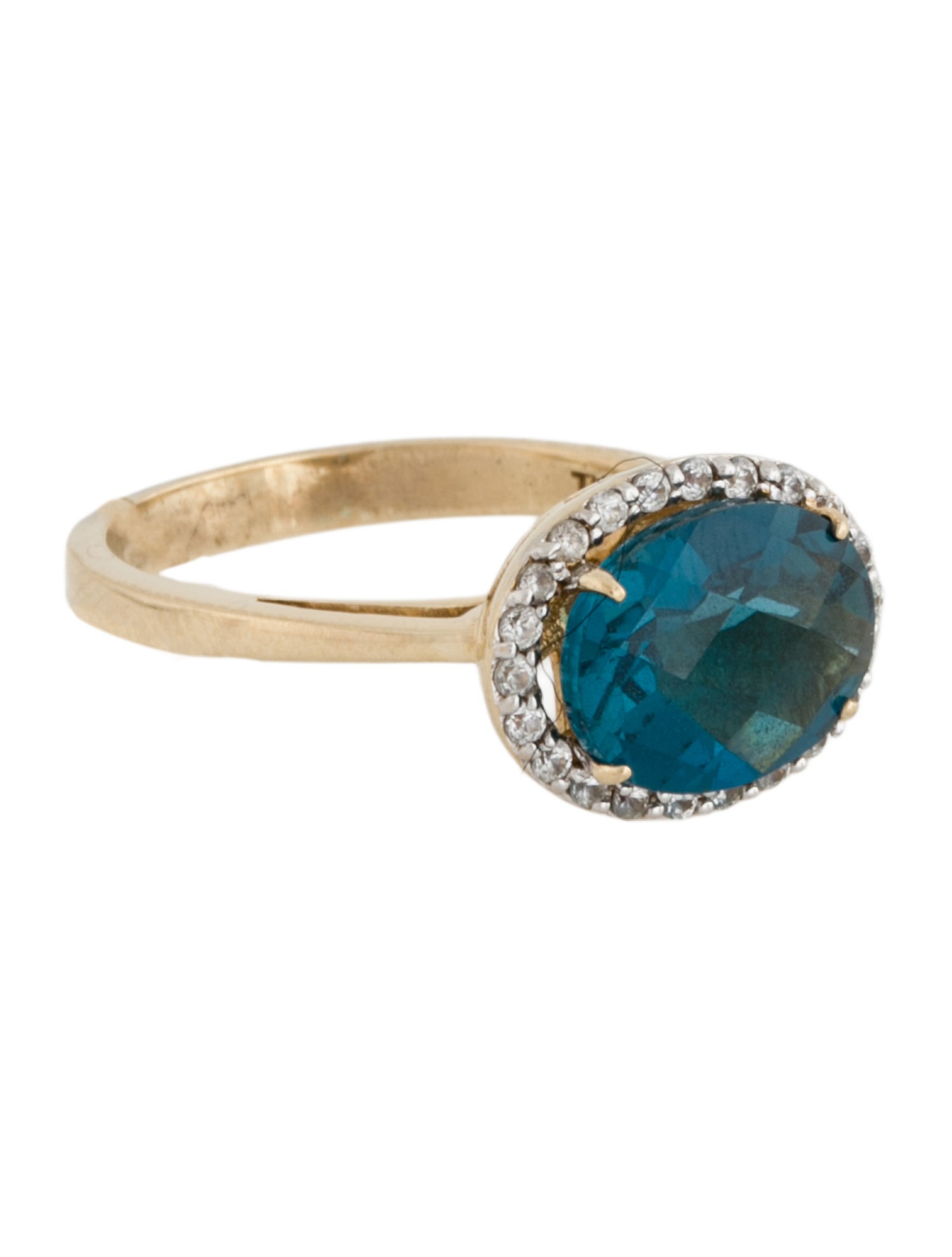 Ring 10K Topaz & Zircon Cocktail Ring