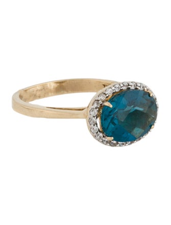 Ring 10K Topaz & Zircon Cocktail Ring