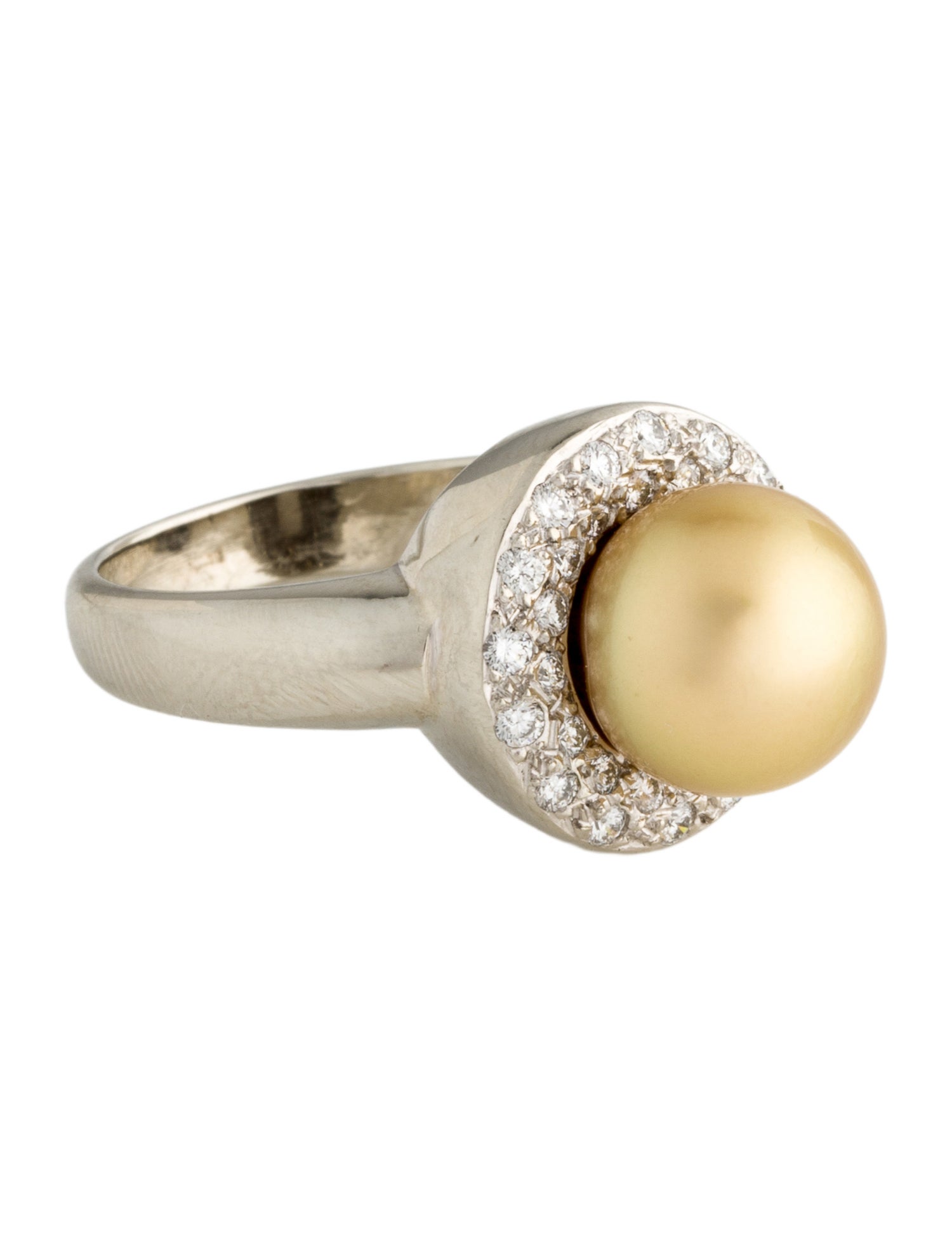 Ring 14K Pearl & Diamond Cocktail Ring