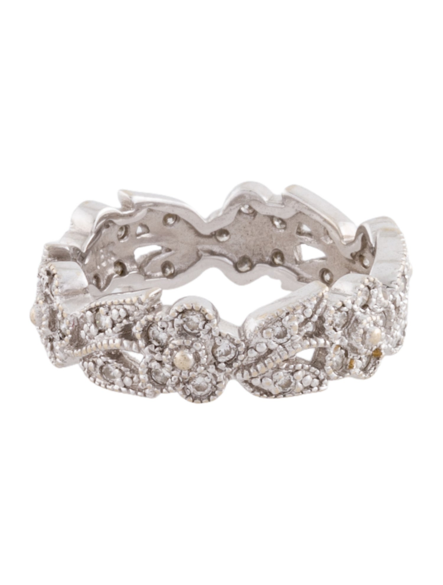 Ring 18K Diamond Flower Band Ring