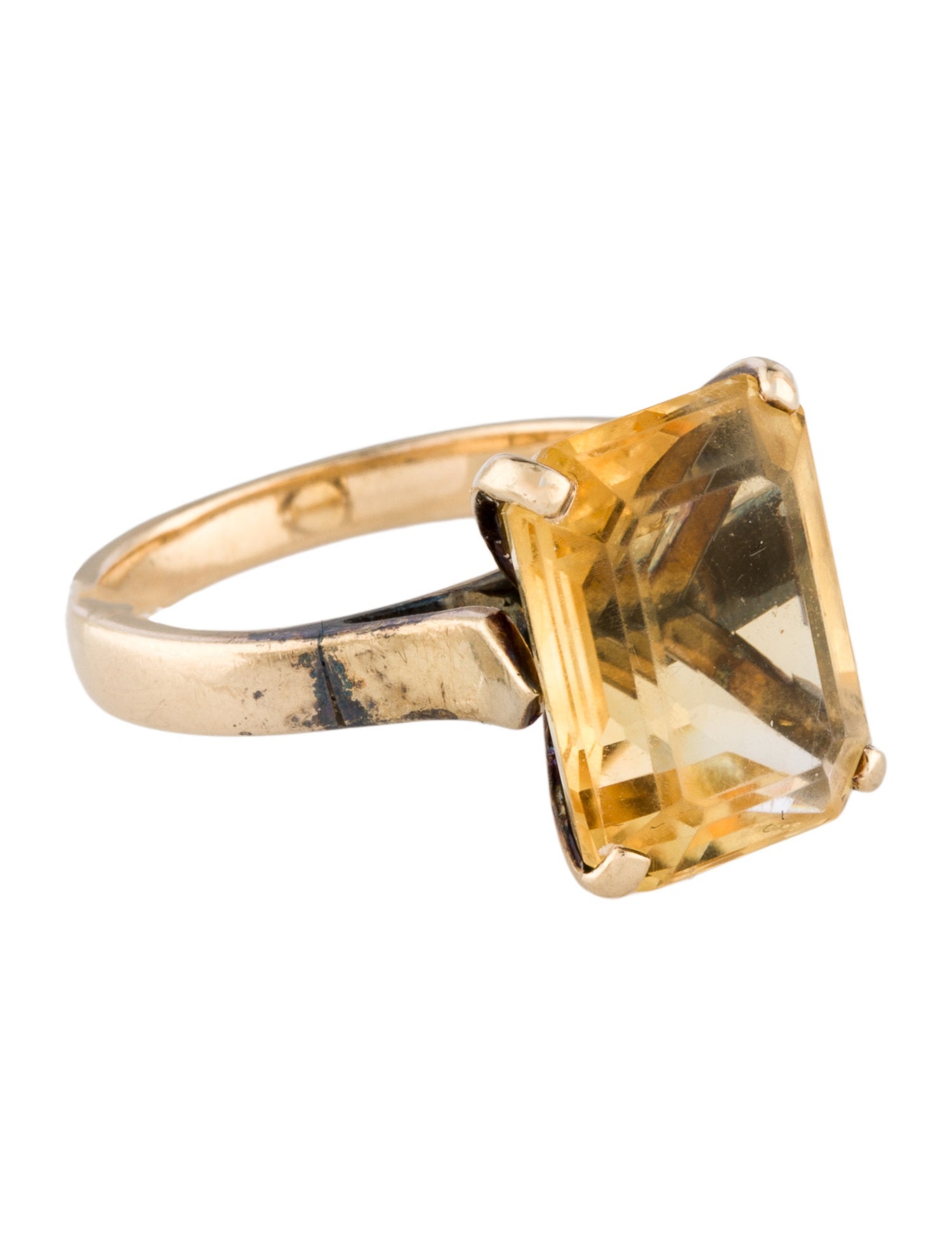 Ring 10K 6.09ct Citrine Cocktail Ring