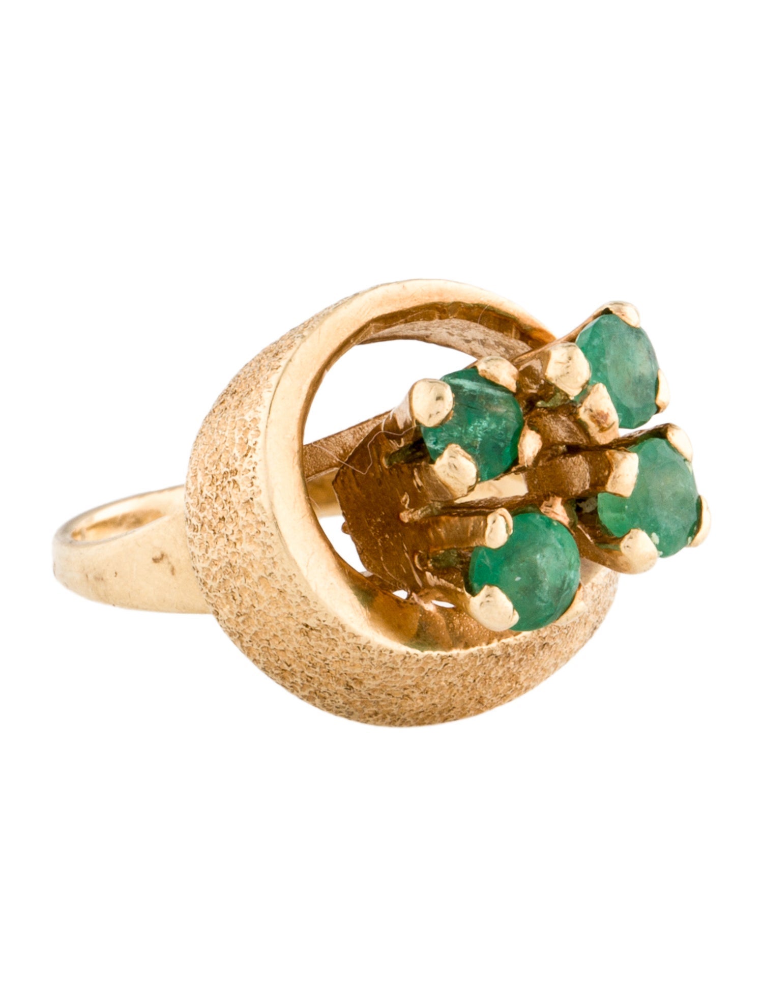 Ring 14K Emerald Cocktail Ring