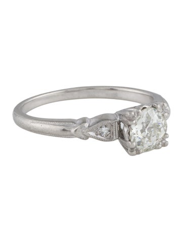 Ring Engagement Vintage Platinum Diamond 5.25