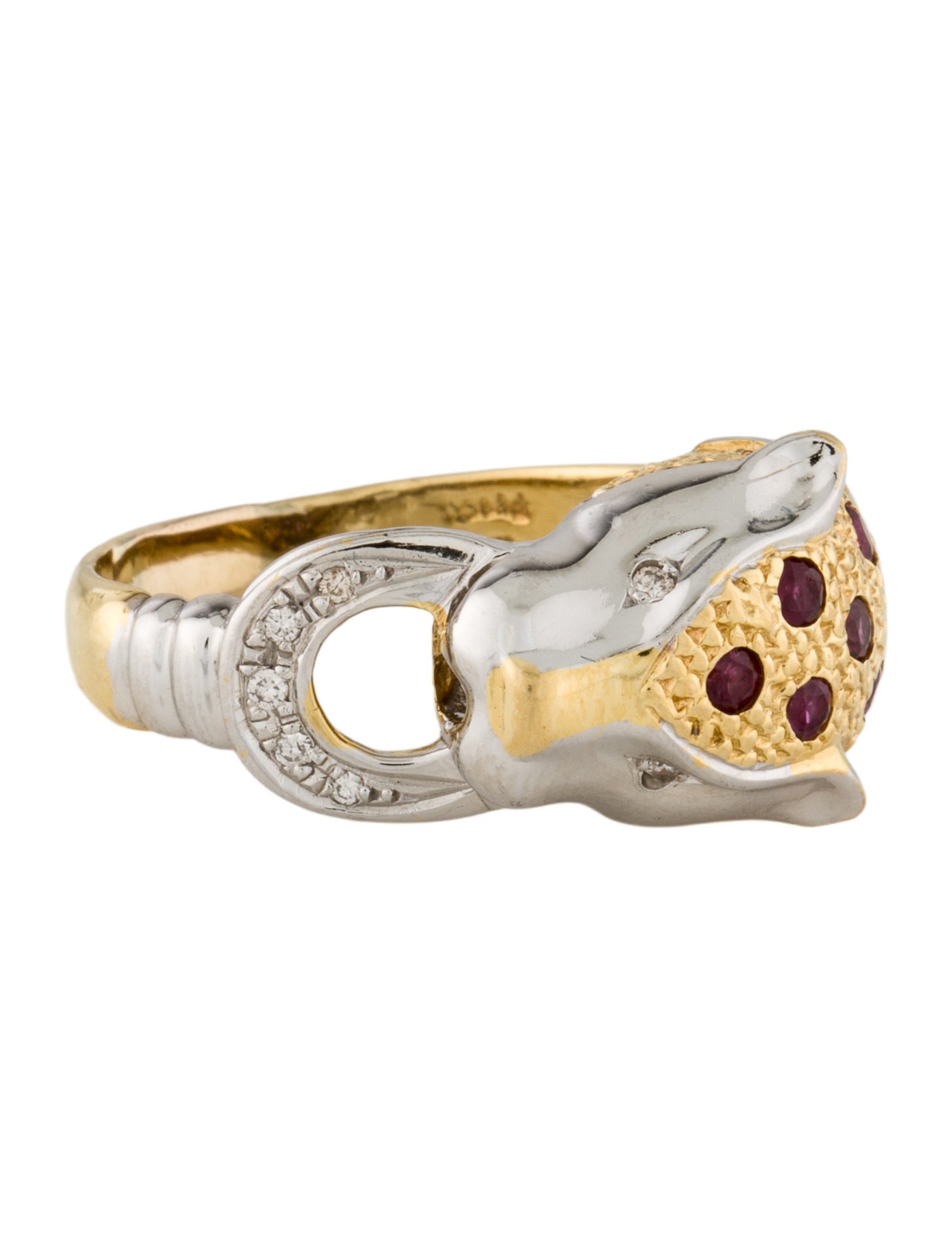 Ring 18K Ruby & Diamond Panther Cocktail Ring