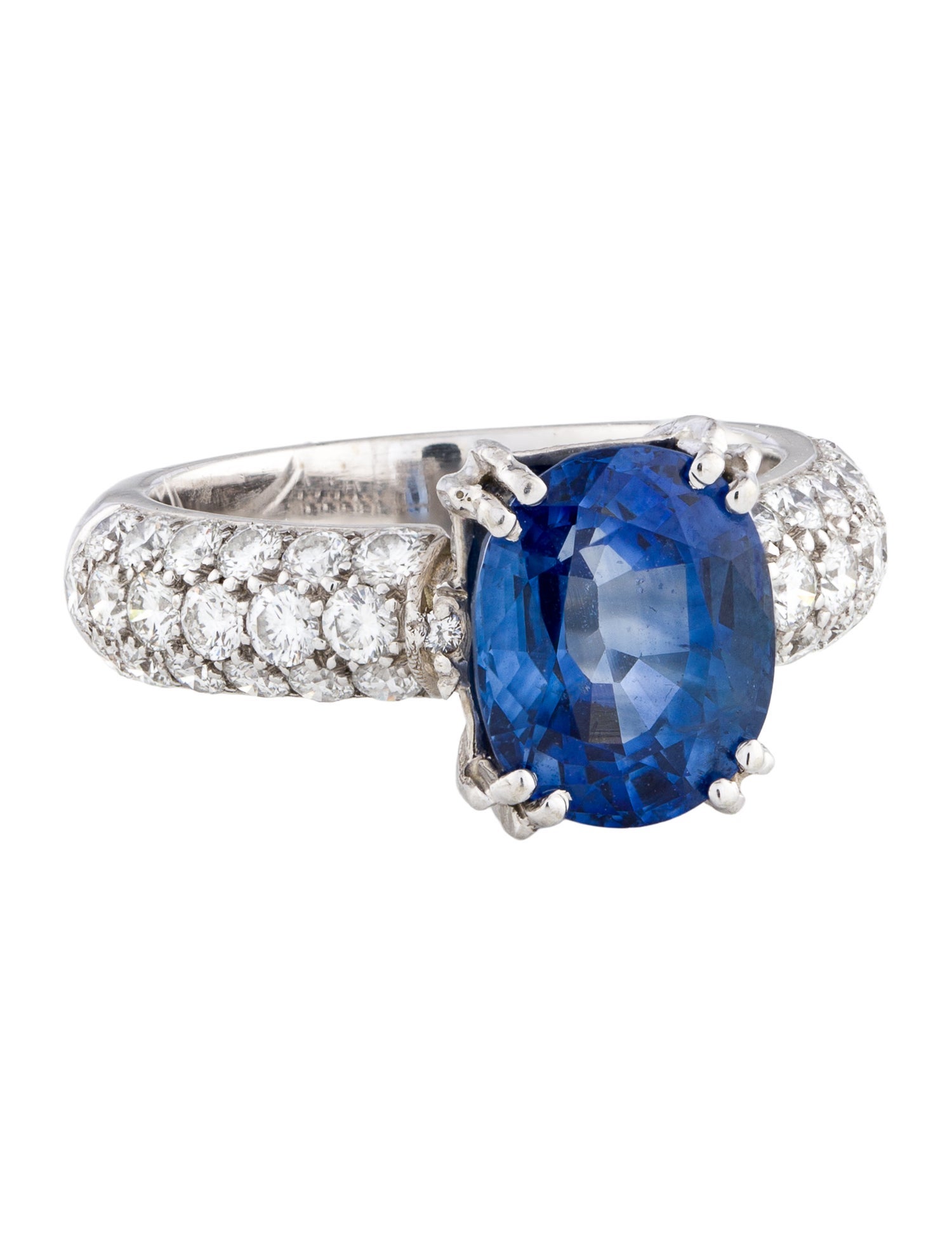 Ring 14K 4.01ct Sapphire & Diamond Cocktail Ring